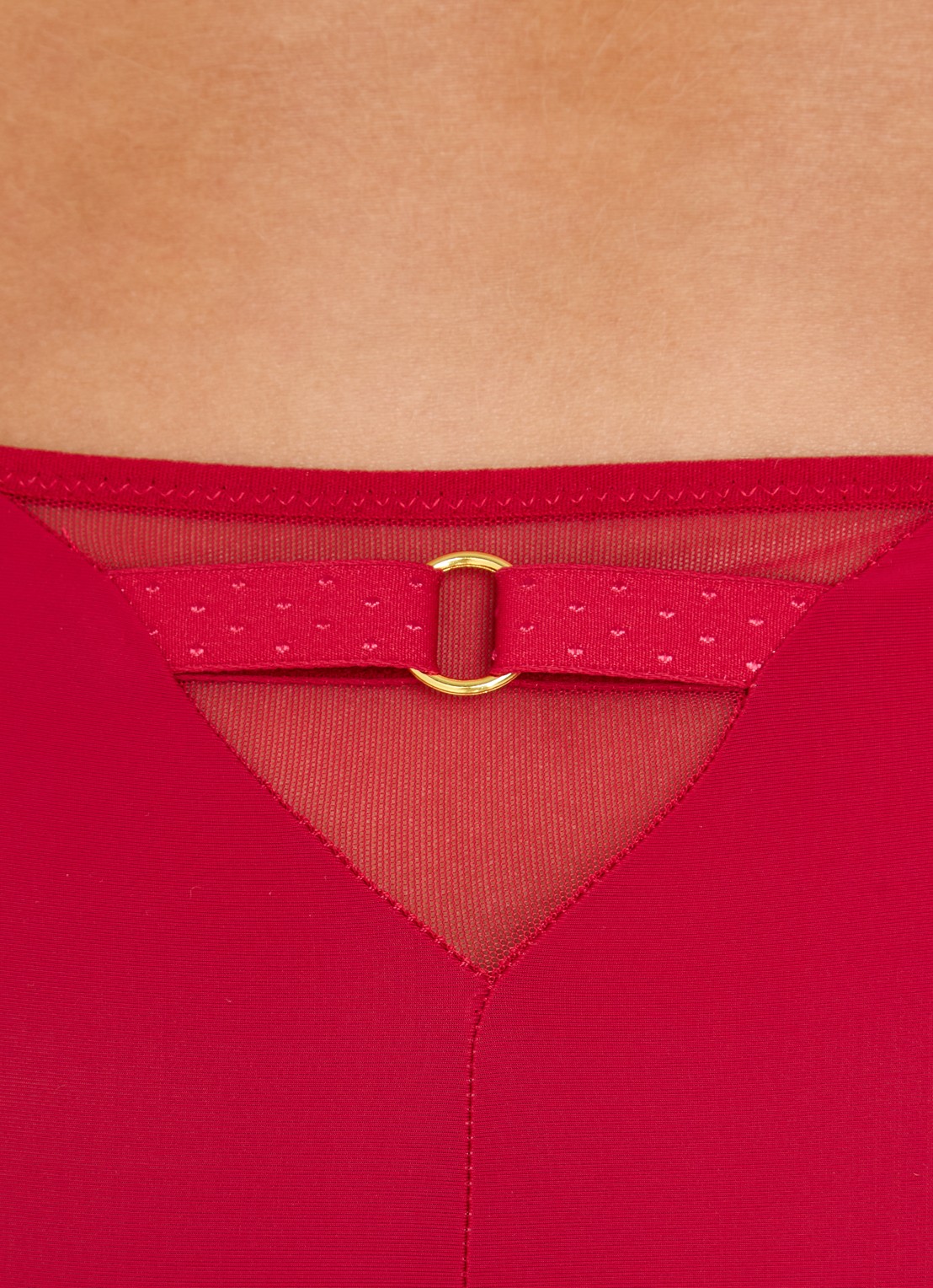 Chantelle Fleurs slip van mesh met borduring en lurex - detail 5 rood