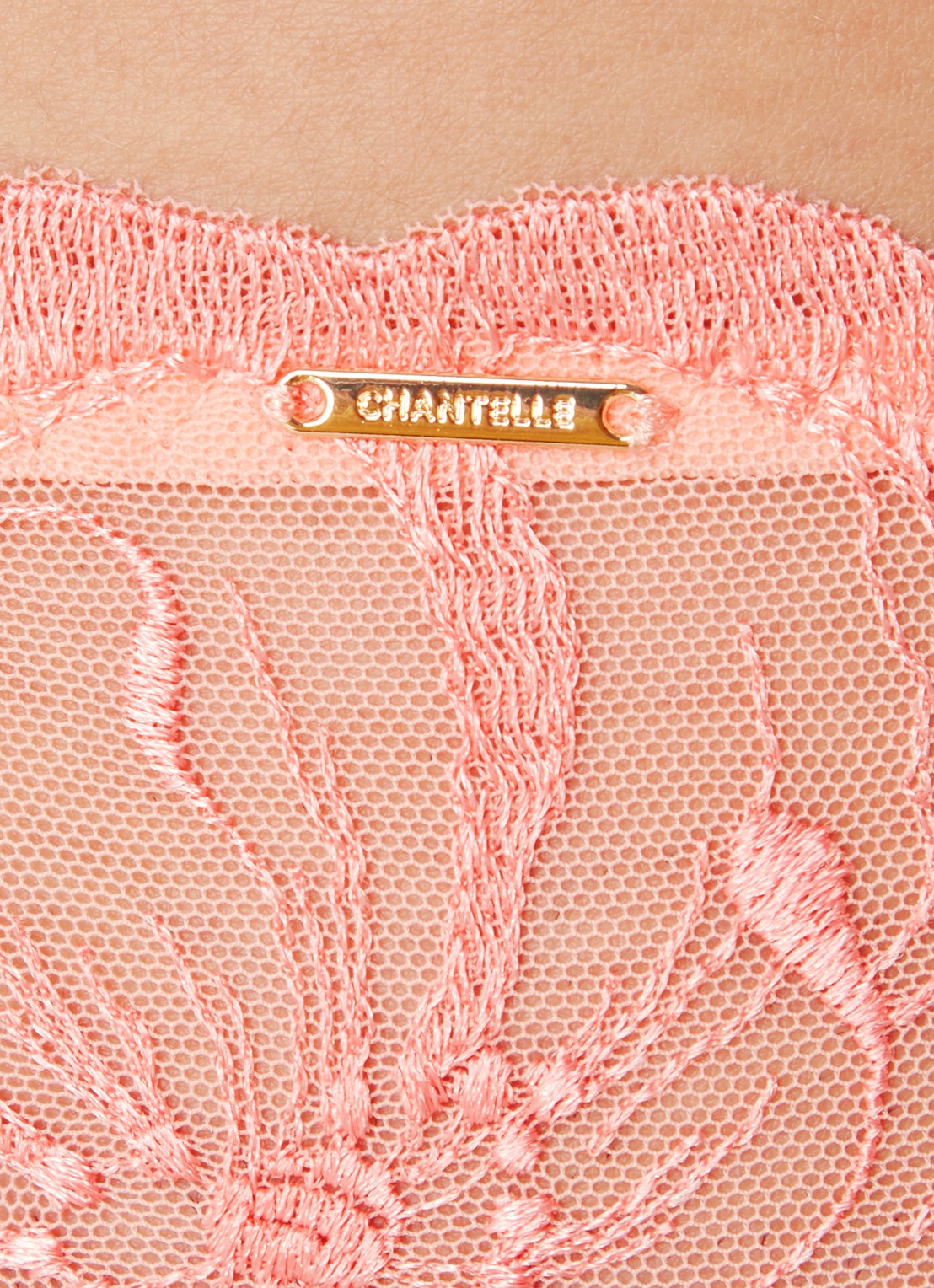 Chantelle Fleurs tanga van kant - detail 7 zalmroze