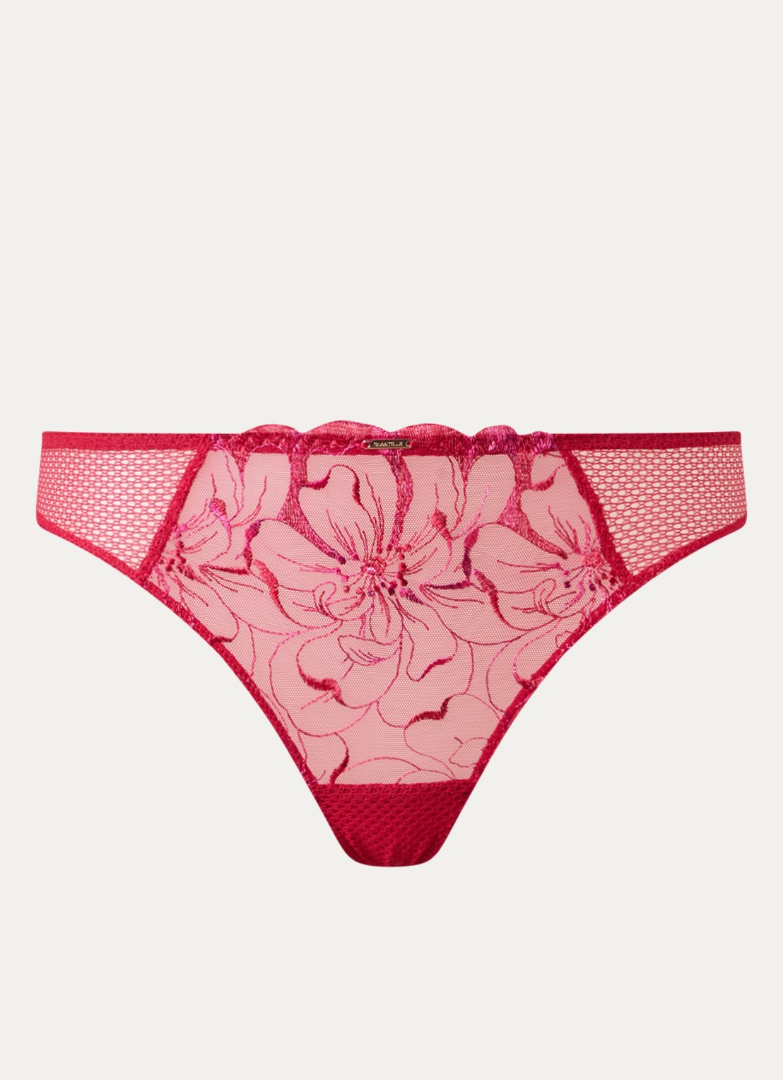 Chantelle Fleurs tanga van kant - voorkant 3 rood