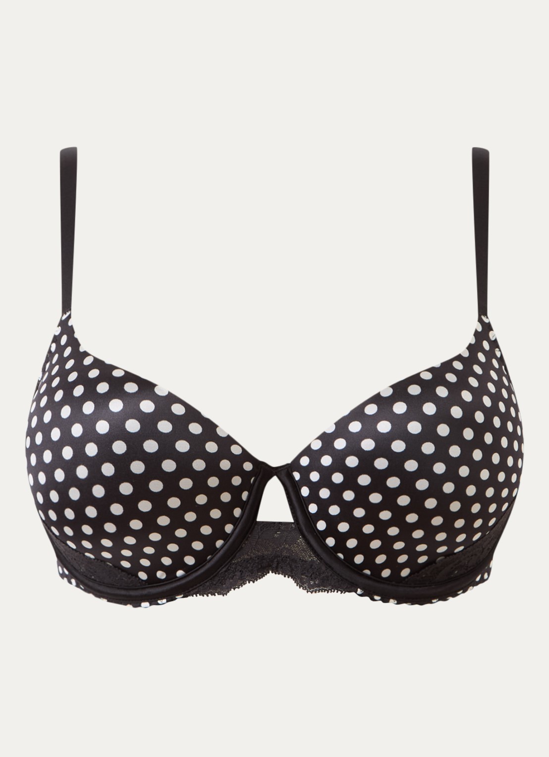 Chantelle Gloss voorgevormde T-shirt bh met stippenprint - voorkant zwart