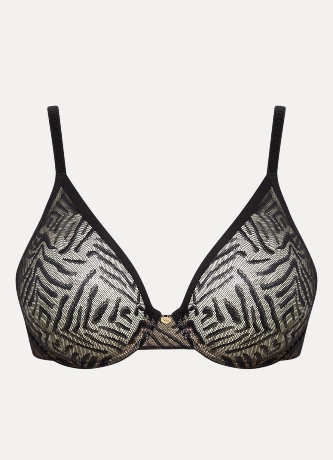 Chantelle Graphic Allure beugel bh van mesh - voorkant 4 zwart
