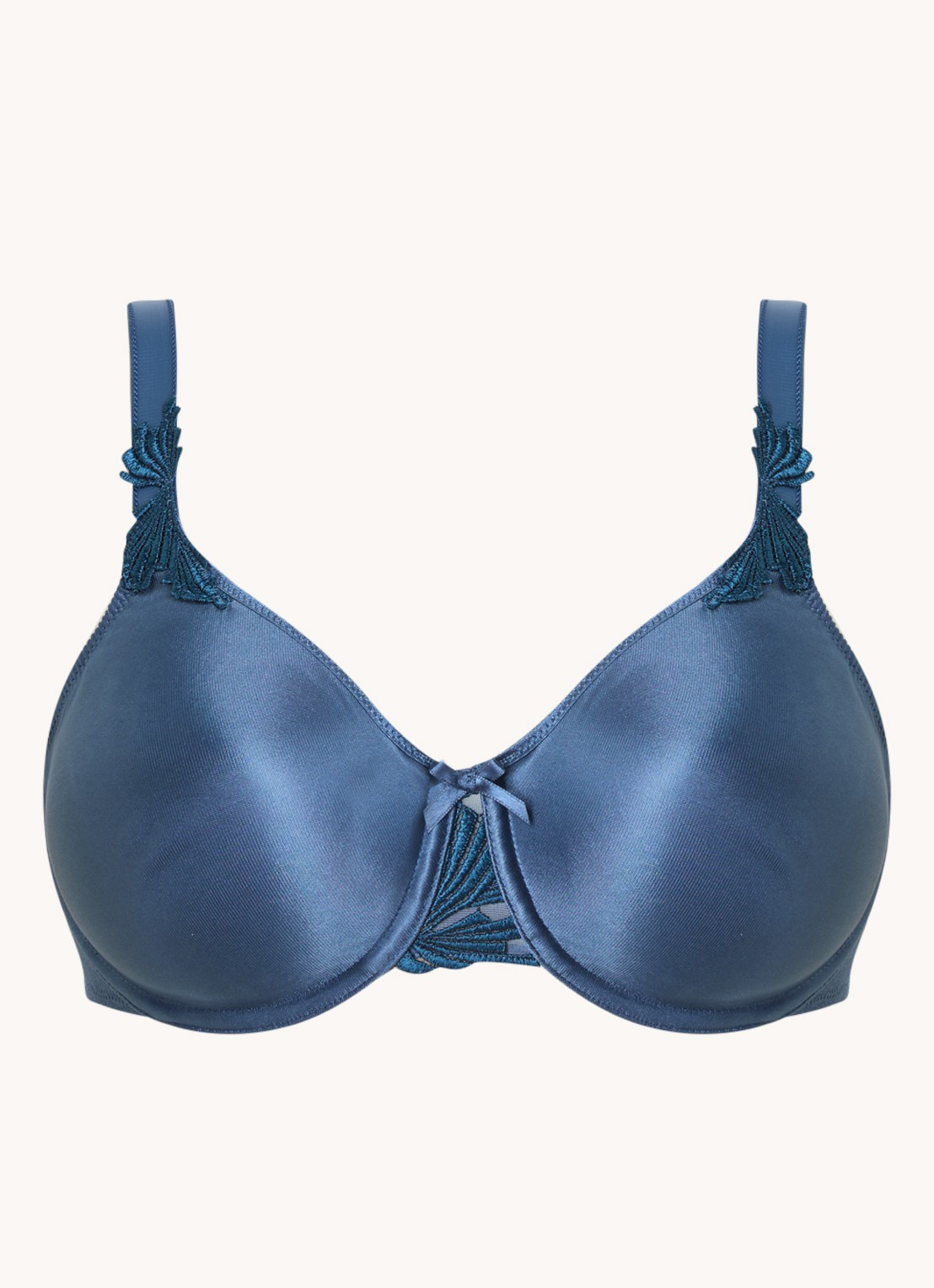 Chantelle Hedona beugel bh met borduring - voorkant 3 blauw