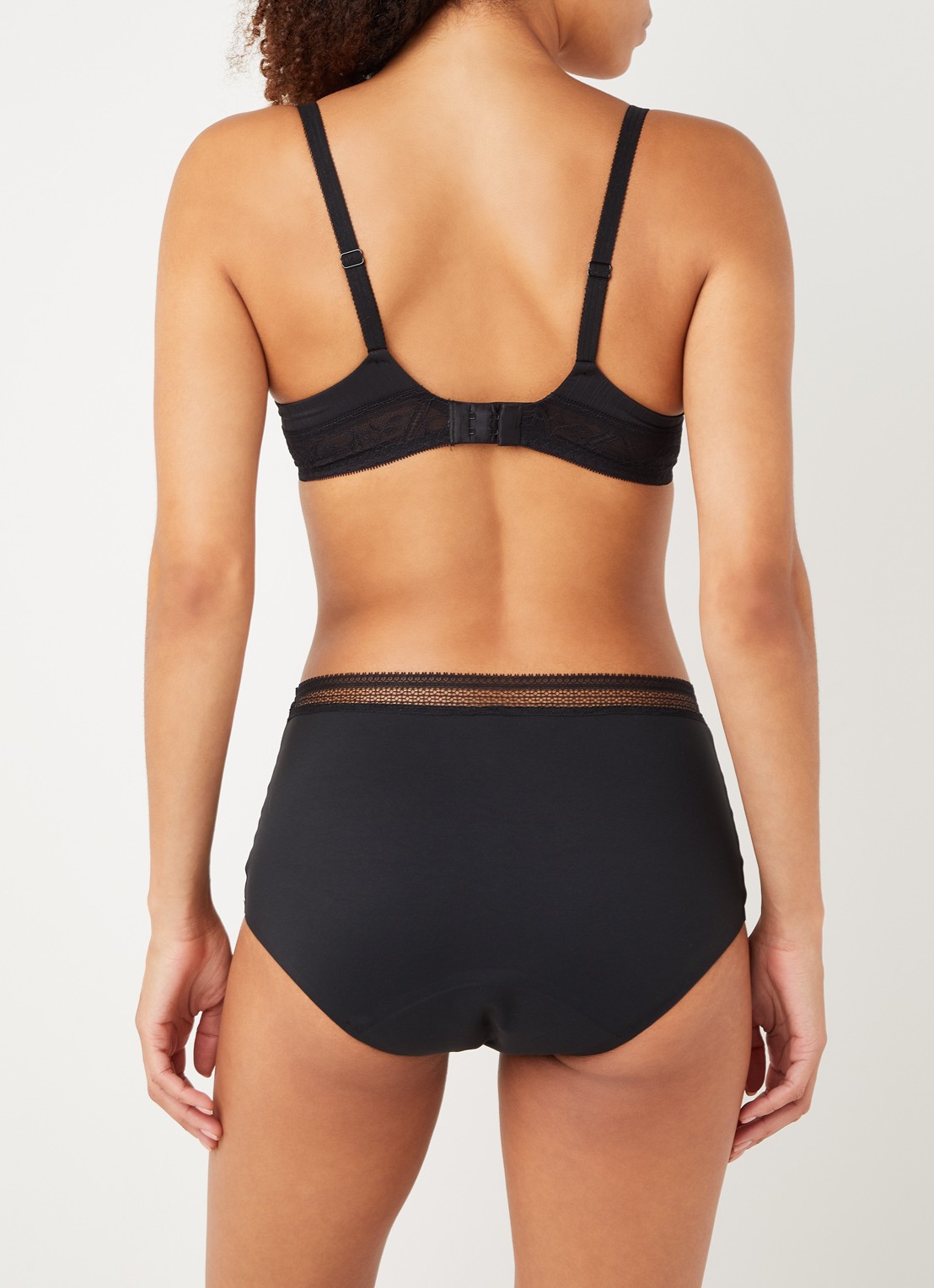 Chantelle High waisted naadloos menstruatie ondergoed met kant - achterkant 2 zwart