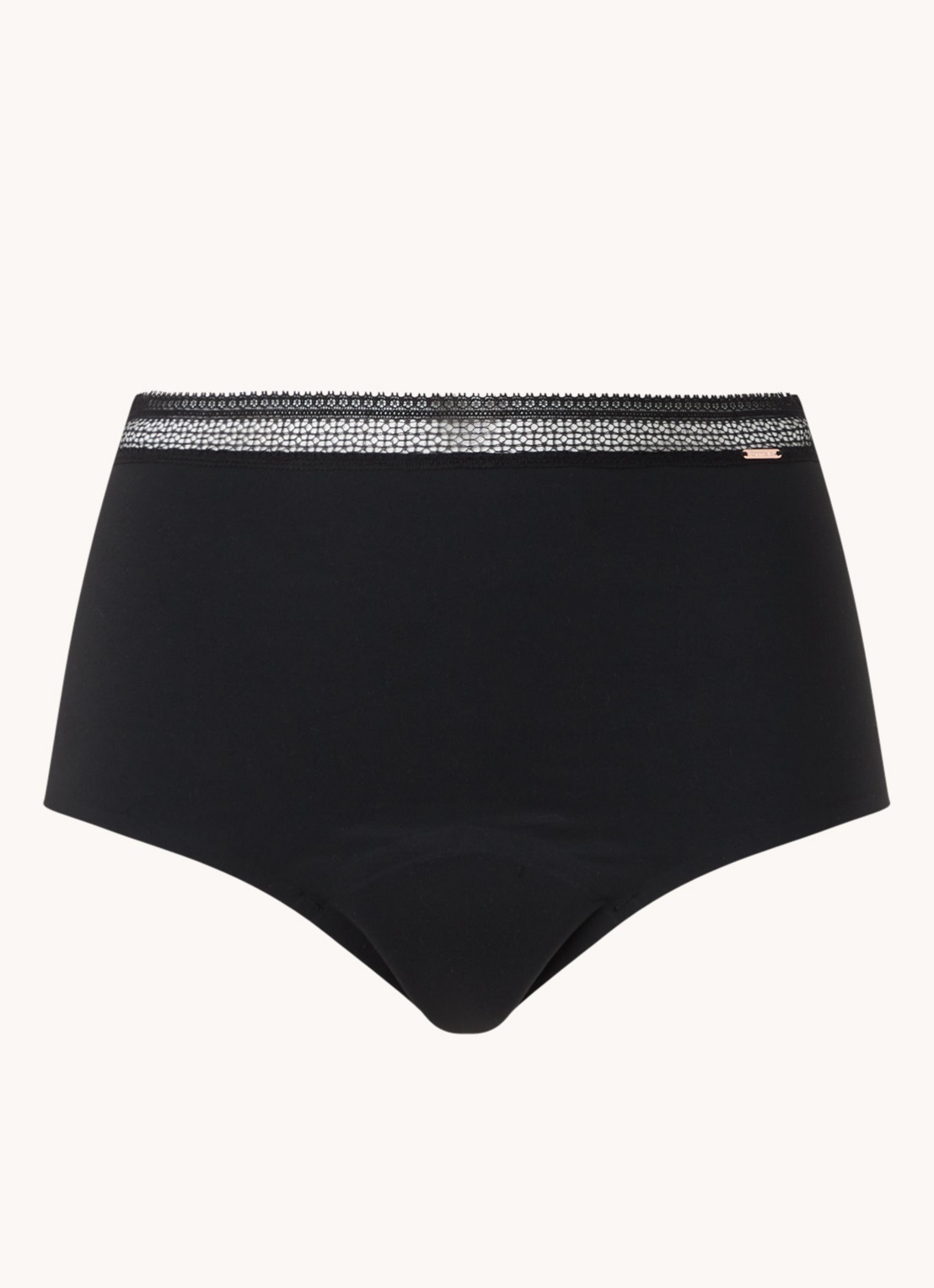 Chantelle High waisted naadloos menstruatie ondergoed met kant - voorkant 3 zwart