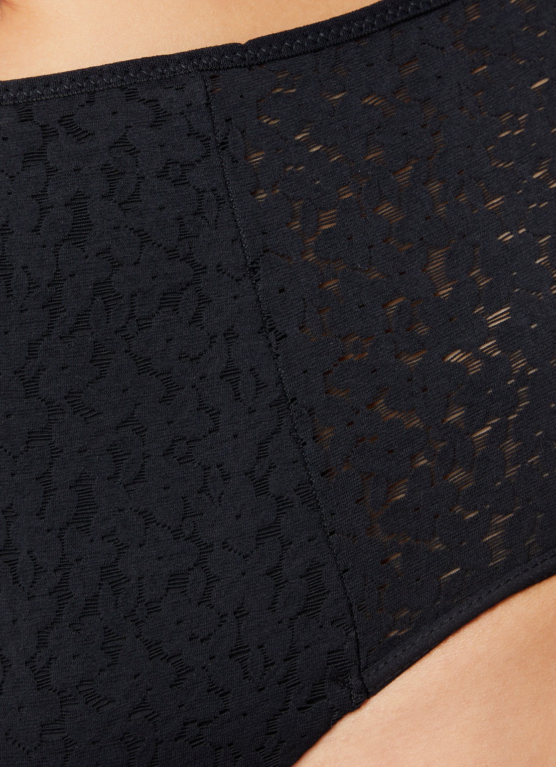 Chantelle High waisted slip met kant - detail 2 zwart