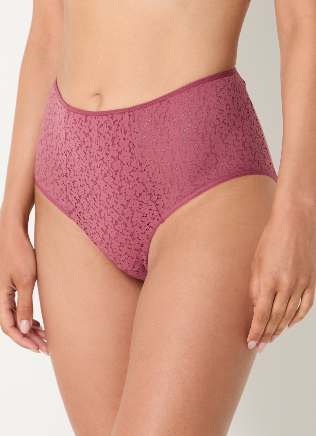 Chantelle High waisted slip met kant - detail 4 bordeauxrood