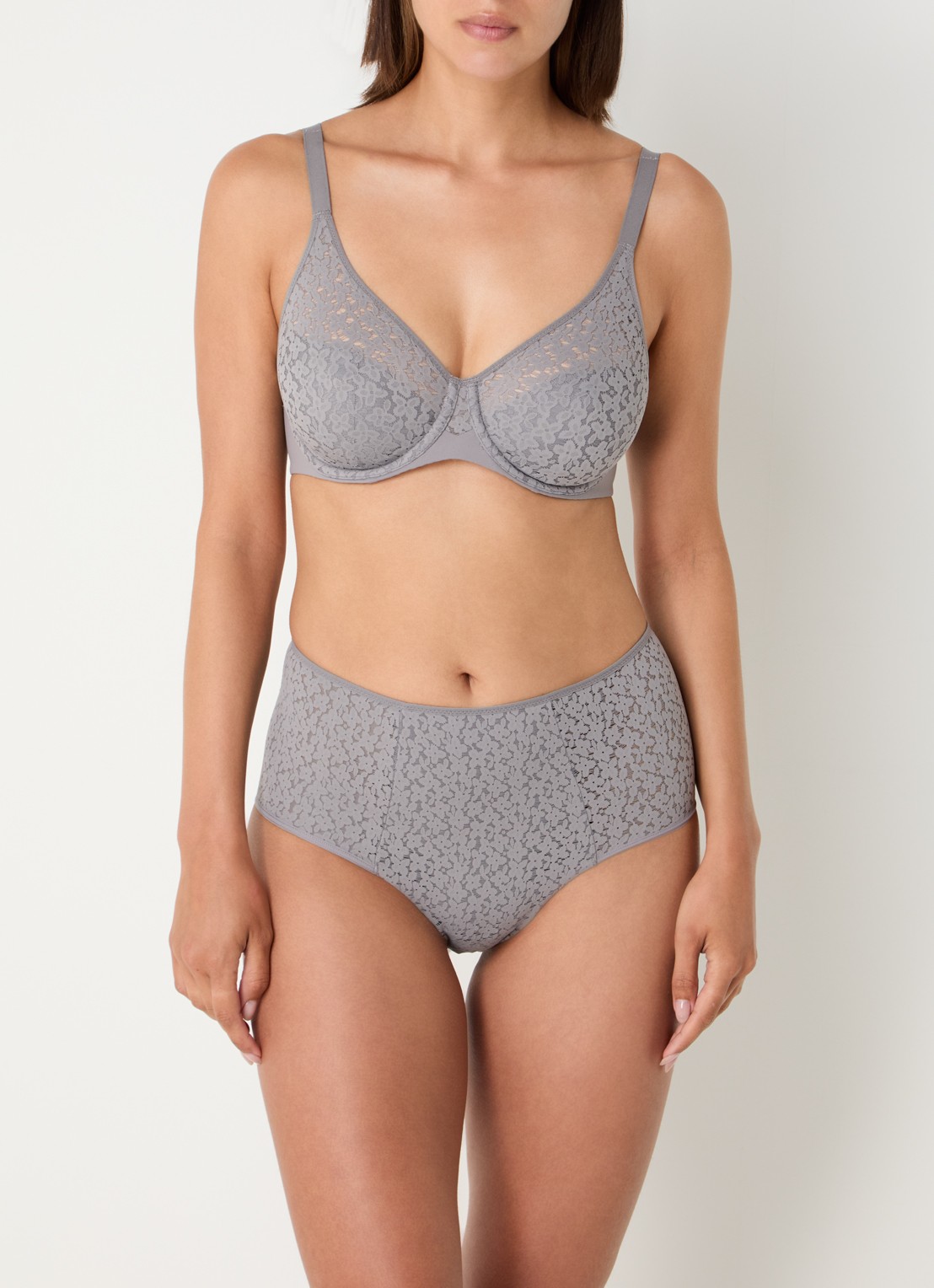 Chantelle High waisted slip met kant - voorkant 2 taupe