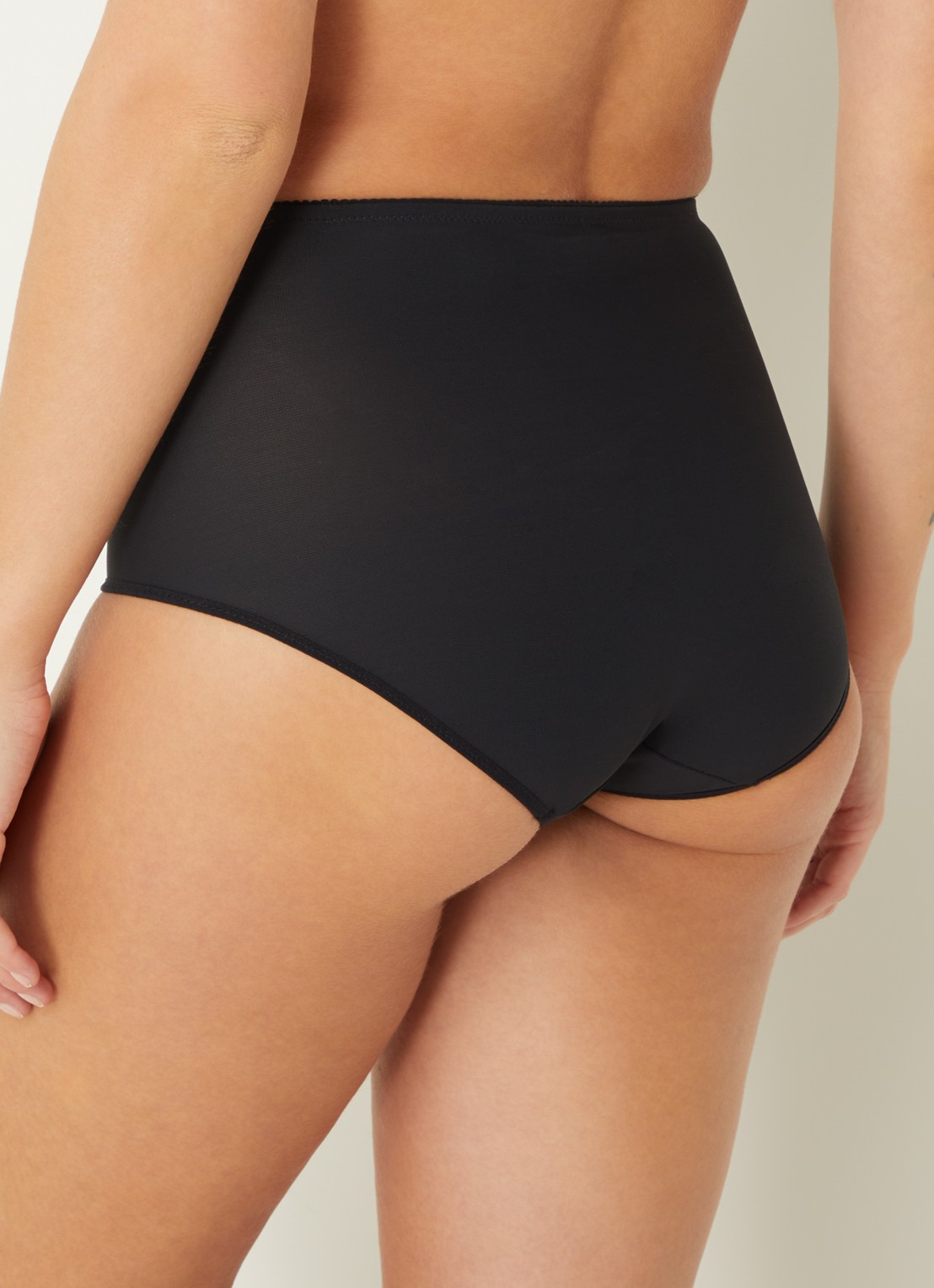 Chantelle High waisted slip met kant - achterkant 5 zwart