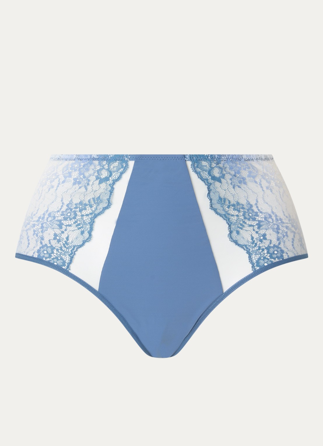 Chantelle High waisted slip met kant - voorkant 4 blauwgrijs