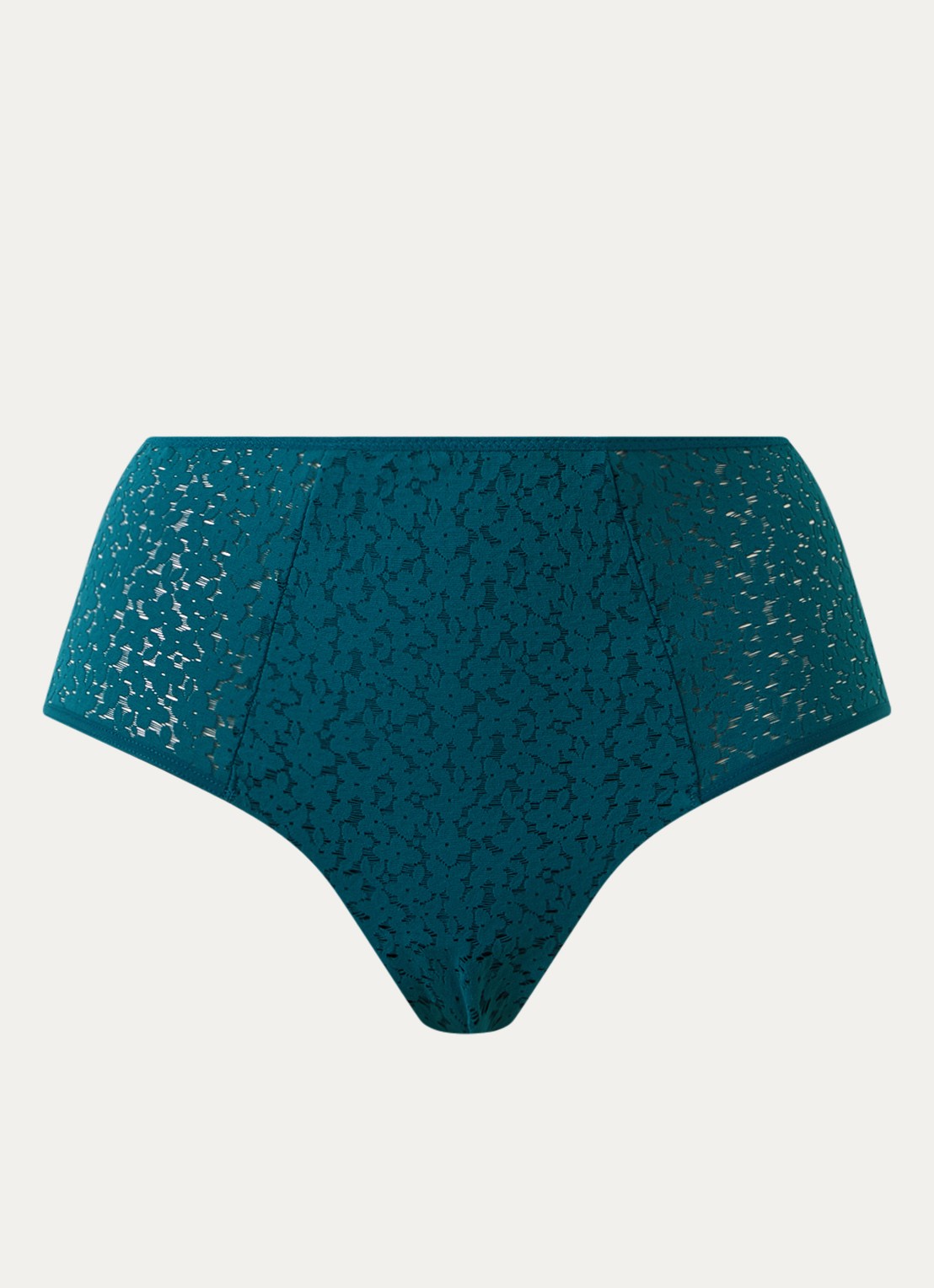 Chantelle High waisted slip met kant - voorkant petrolgroen