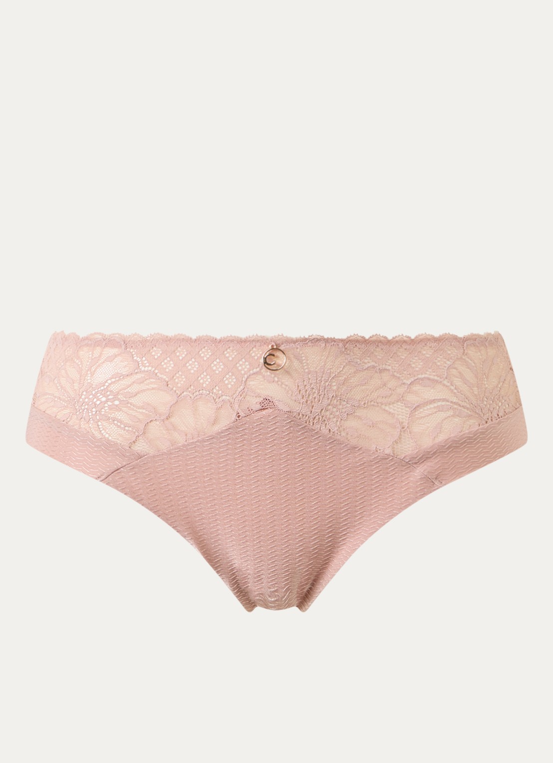 Chantelle High waisted slip met kant  - voorkant oudroze