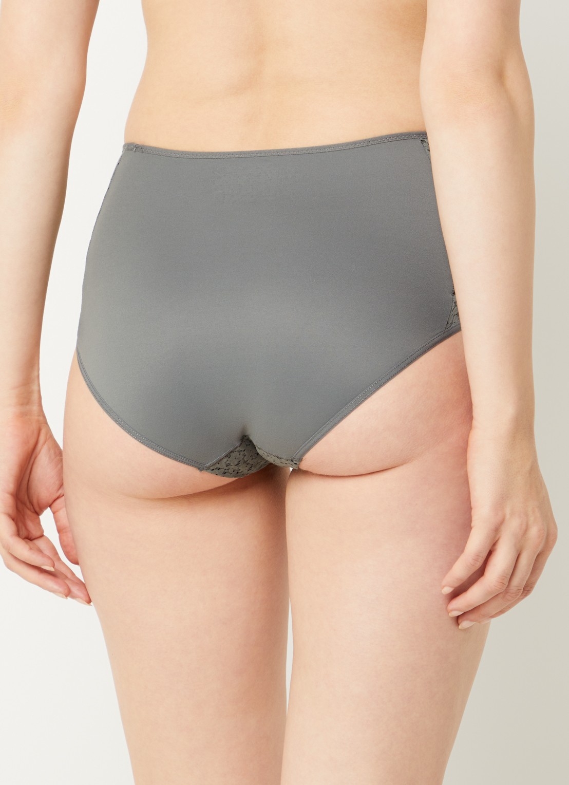 Chantelle High waisted slip met kant - achterkant 5 olijfgroen