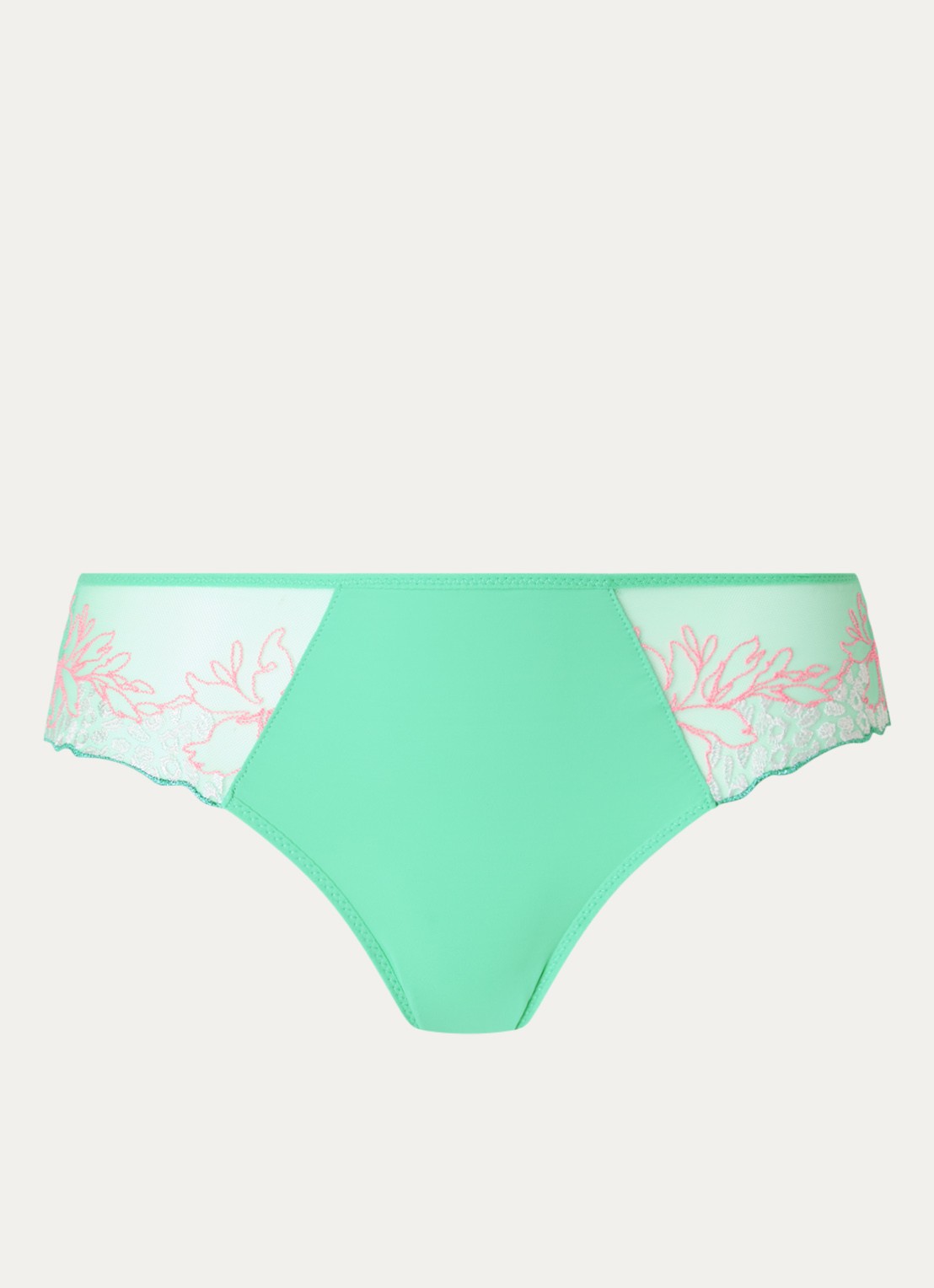 Chantelle Hipster met kant en mesh - voorkant 2 zeegroen