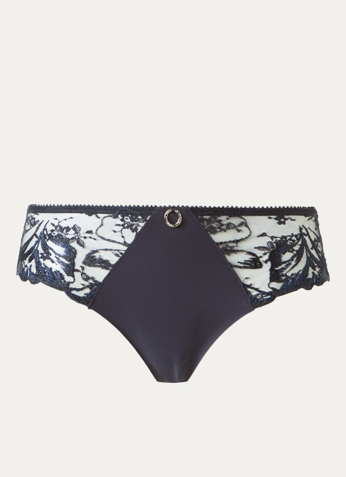Chantelle Illusion high waisted slip met kant - voorkant zwart