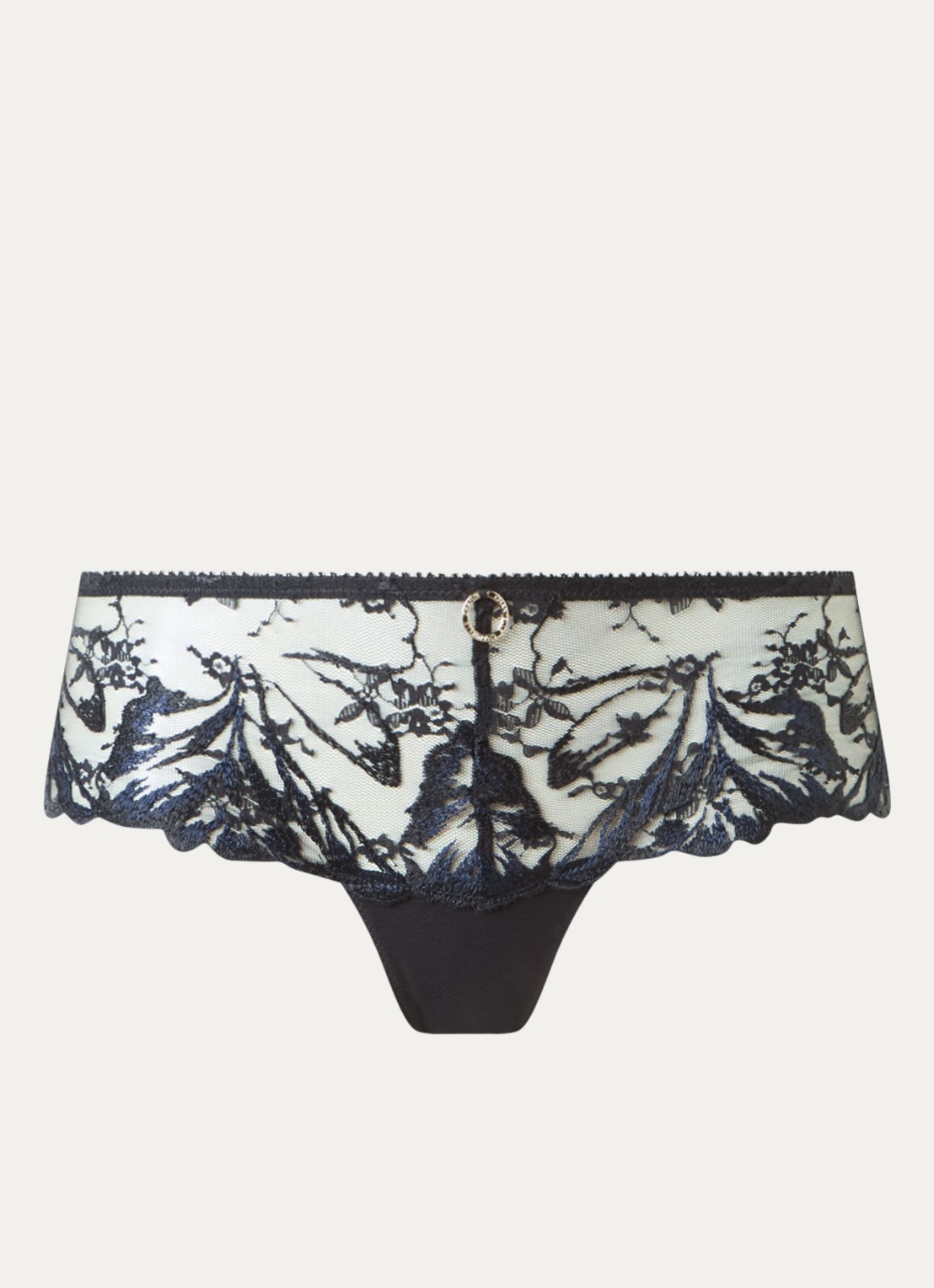 Chantelle Illusion slip van kant - voorkant zwart