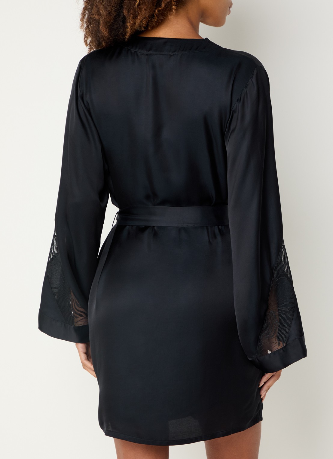 Chantelle Kimono met kant - achterkant 4 zwart