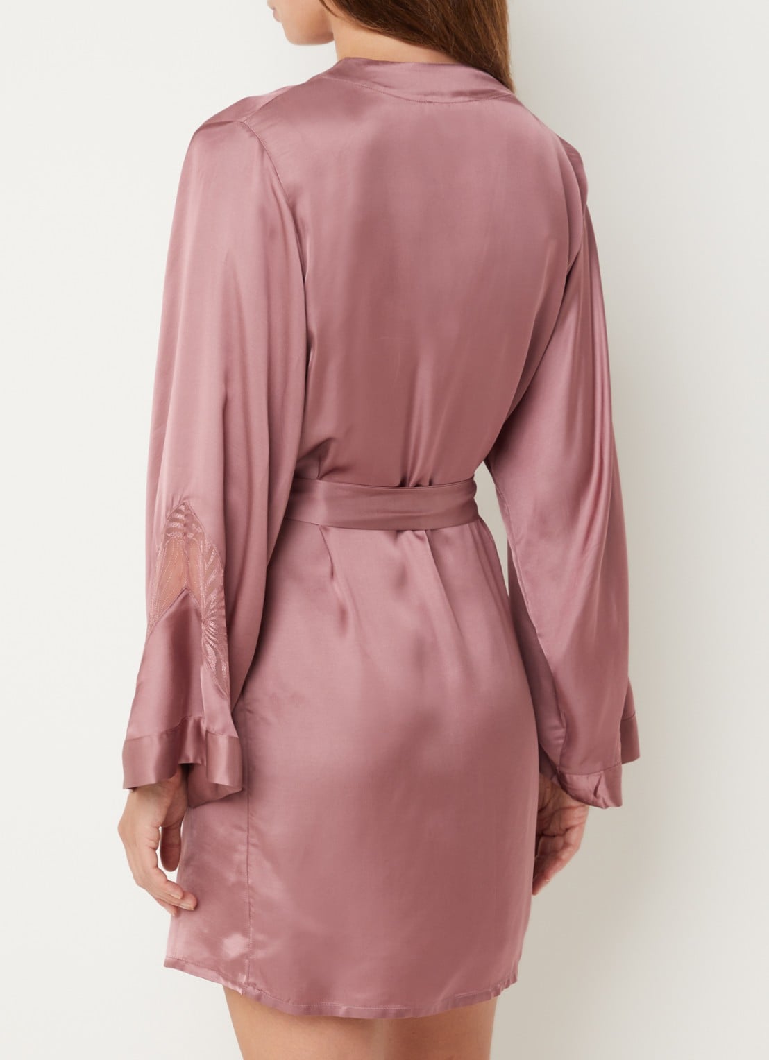 Chantelle Kimono met kant - achterkant roze