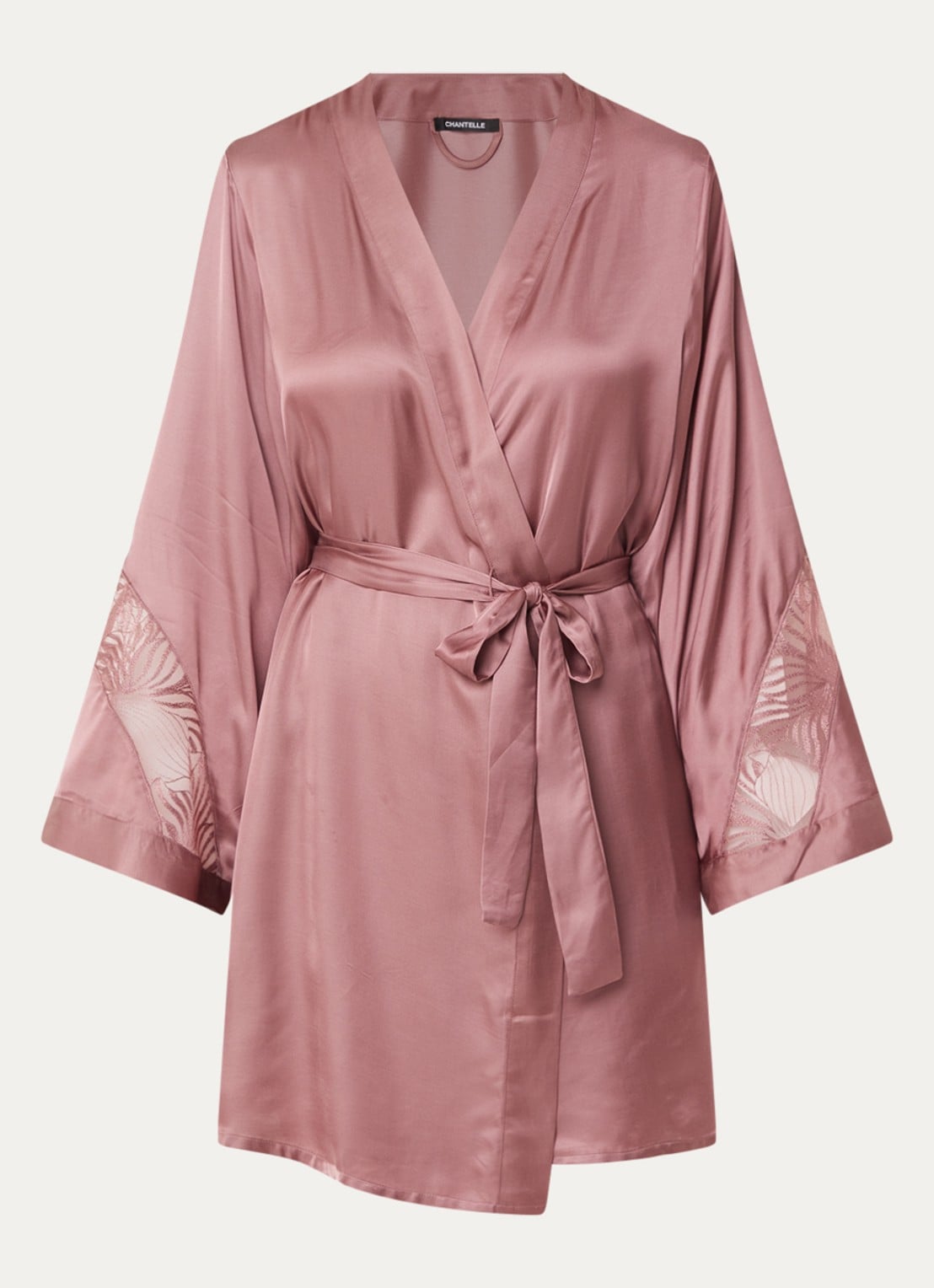 Chantelle Kimono met kant - voorkant 3 roze