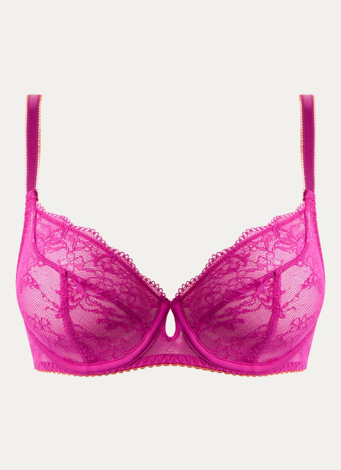 Chantelle Kiss beugel bh van kant - voorkant fuchsia