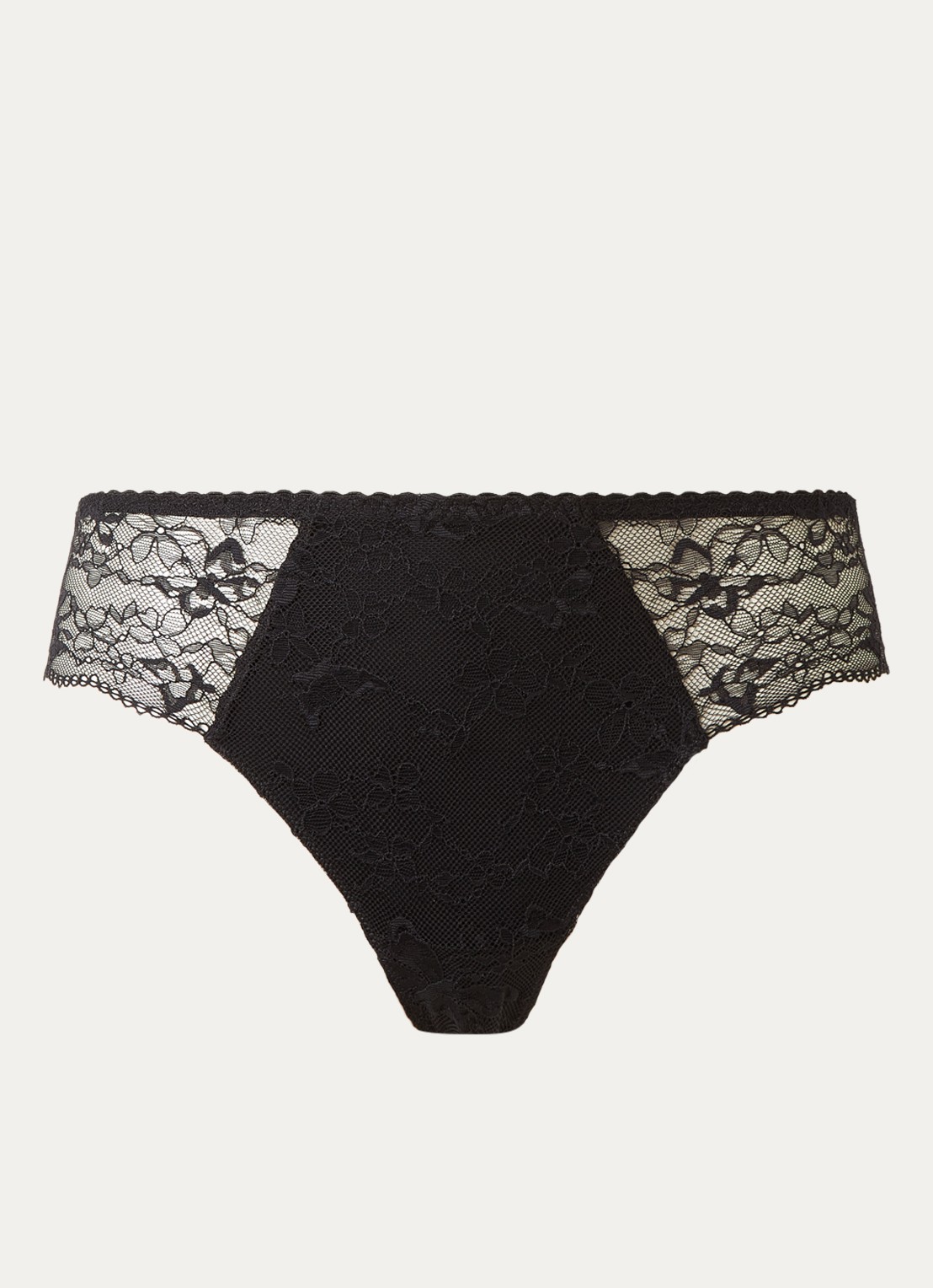Chantelle Kiss high waisted slip met kant - voorkant 2 zwart
