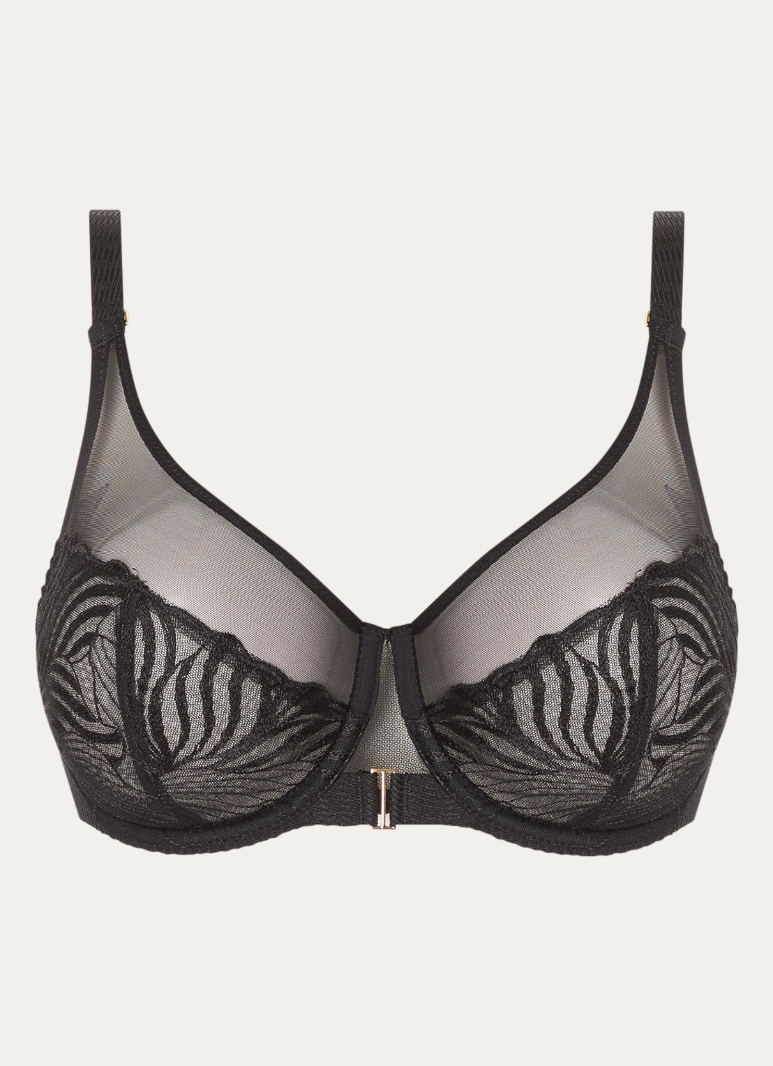 Chantelle Legend beugel bh van mesh - voorkant 4 zwart