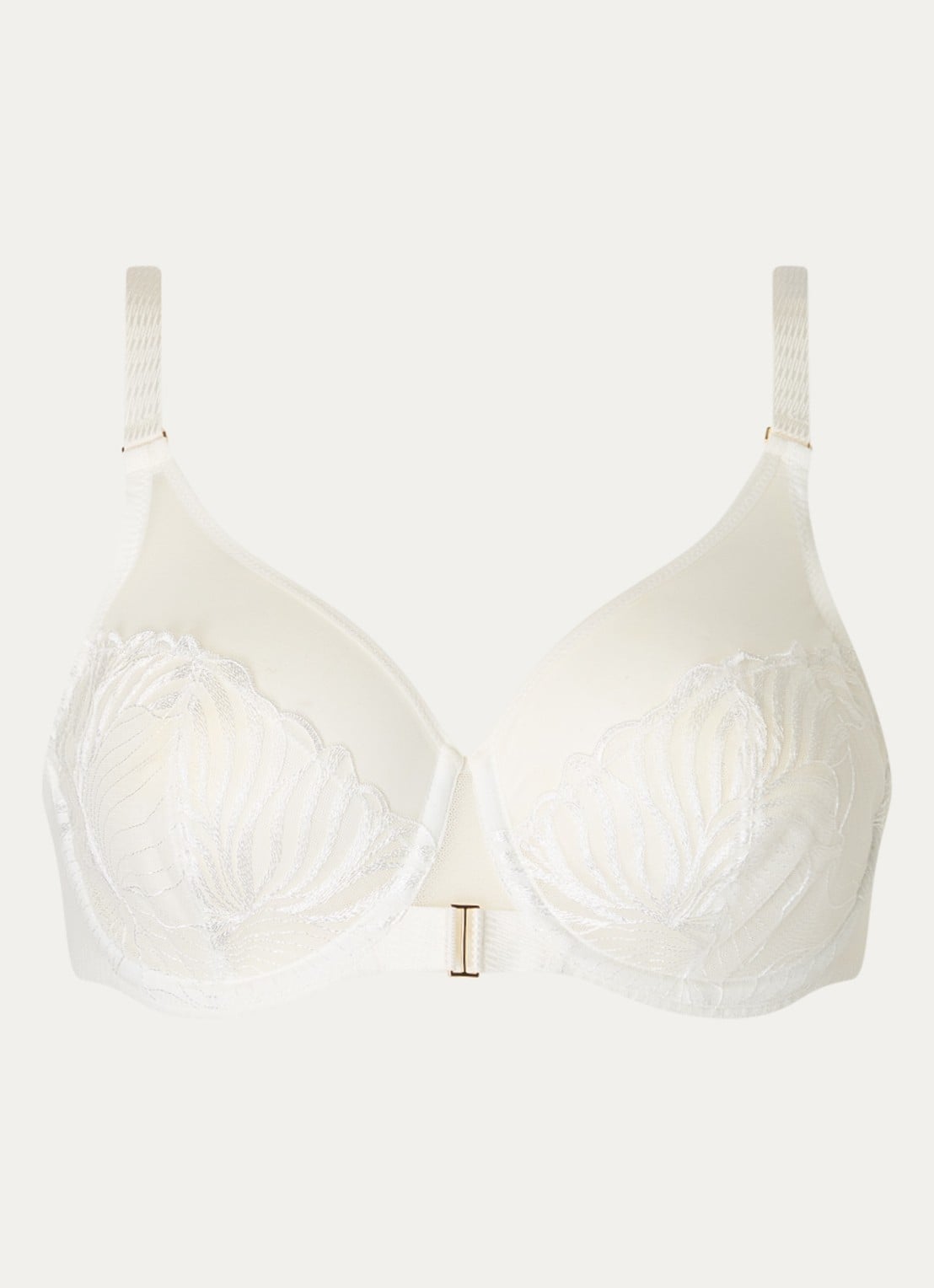 Chantelle Legend beugel bh van mesh - voorkant 2 gebroken wit