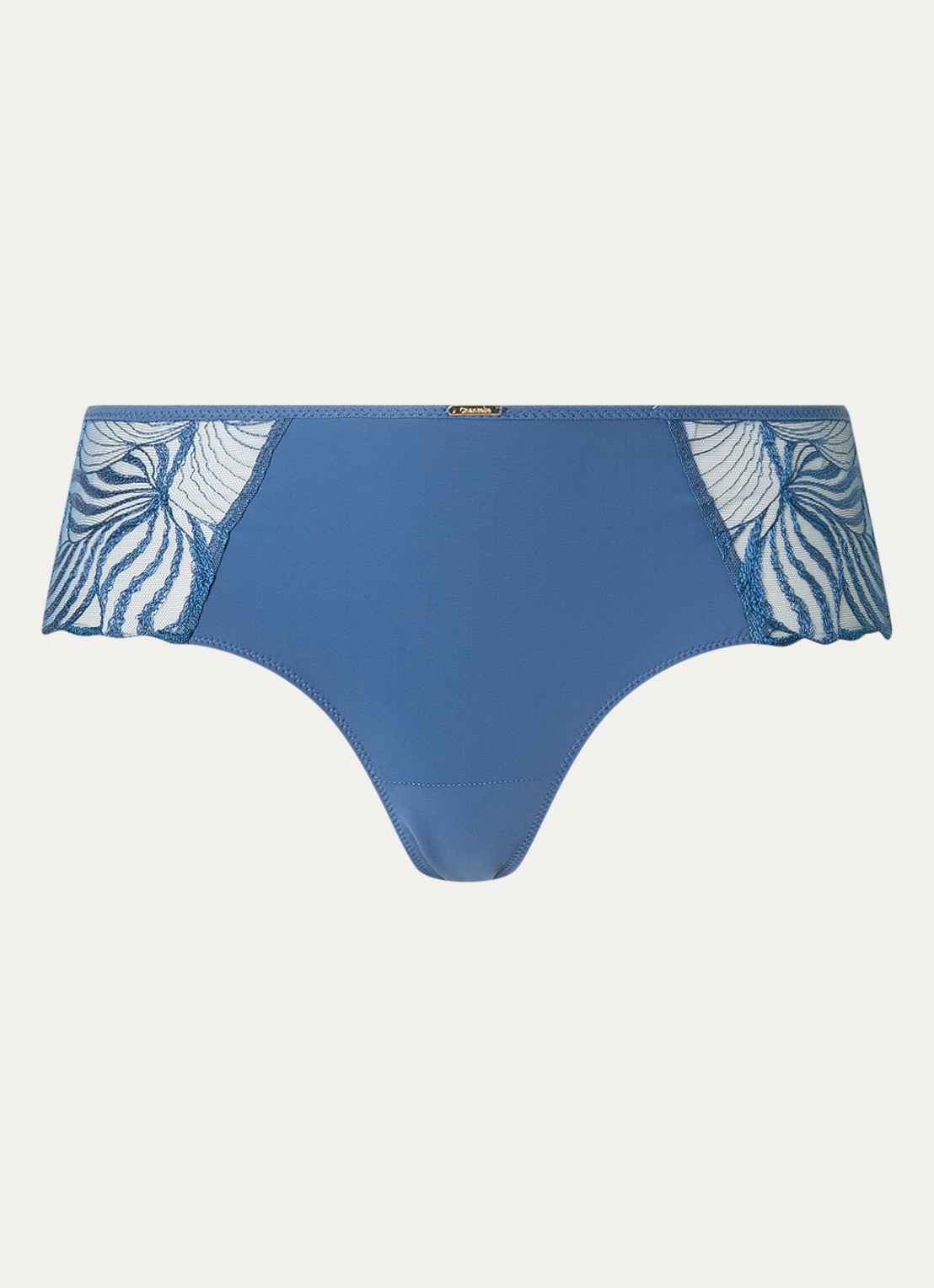 Chantelle Legend shorty van mesh met borduring - voorkant 4 donkerblauw