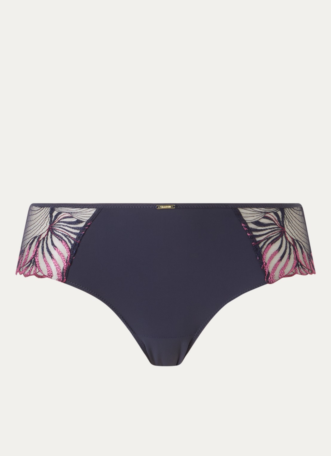 Chantelle Legend shorty van mesh met borduring - voorkant indigo