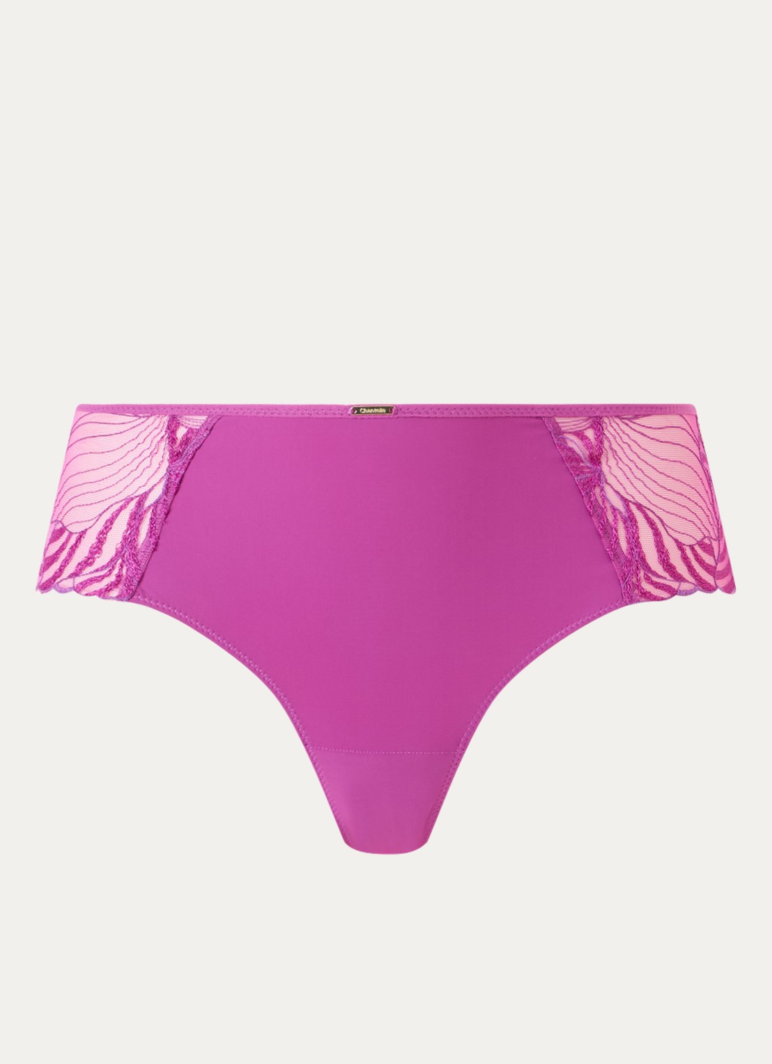 Chantelle Legend shorty van mesh met borduring - voorkant fuchsia