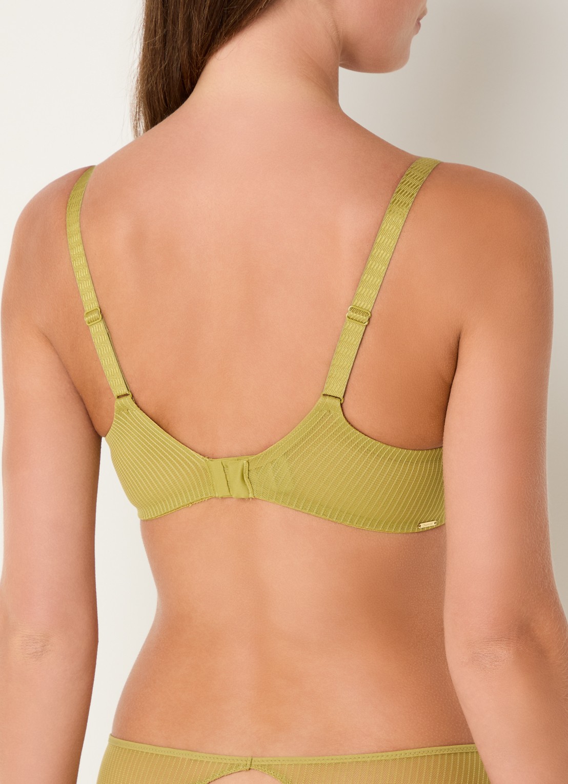 Chantelle Legend voorgevormde beugel bh met overlay van mesh - achterkant groen