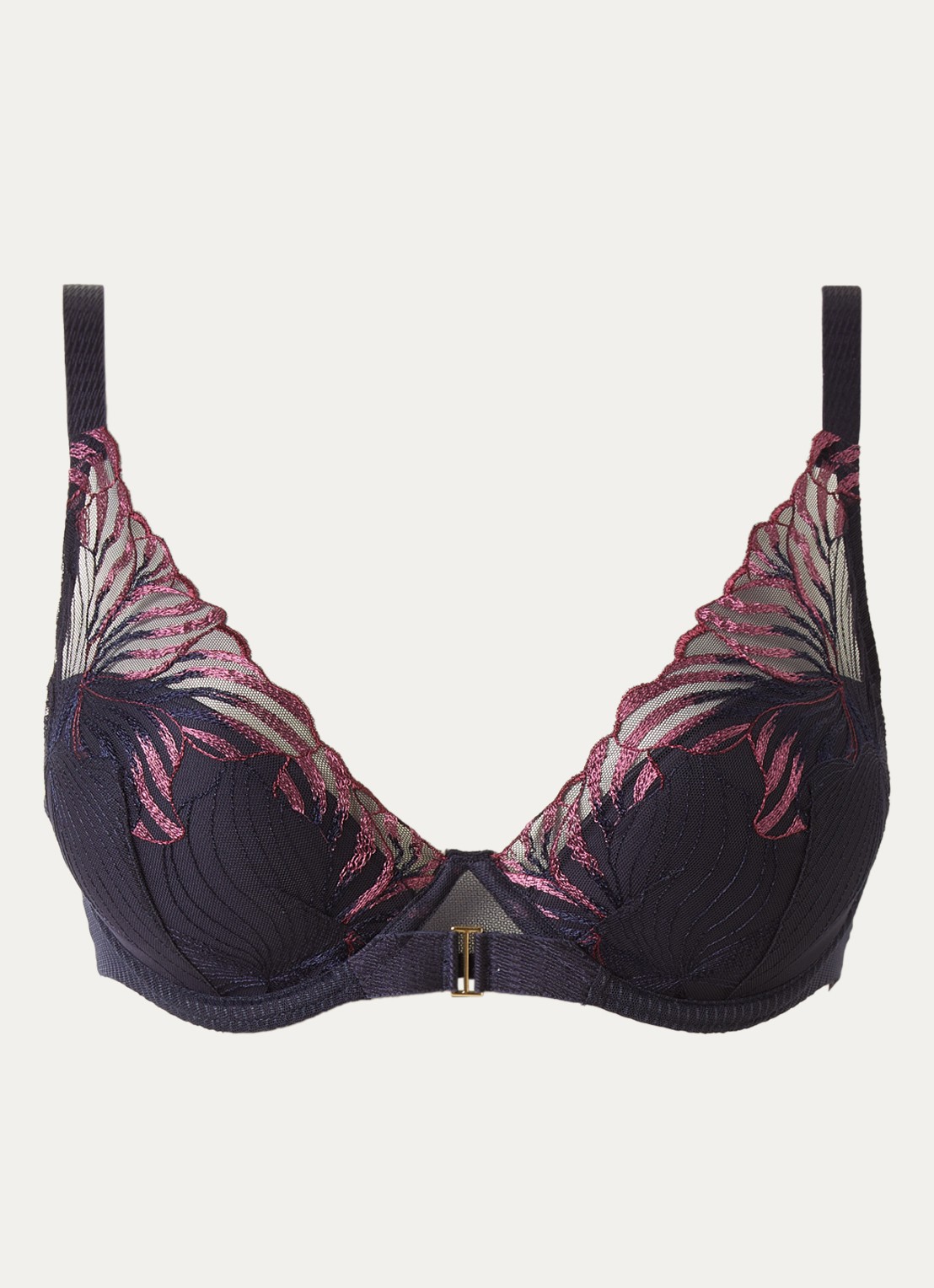 Chantelle Legend voorgevormde beugel bh met overlay van mesh - voorkant indigo