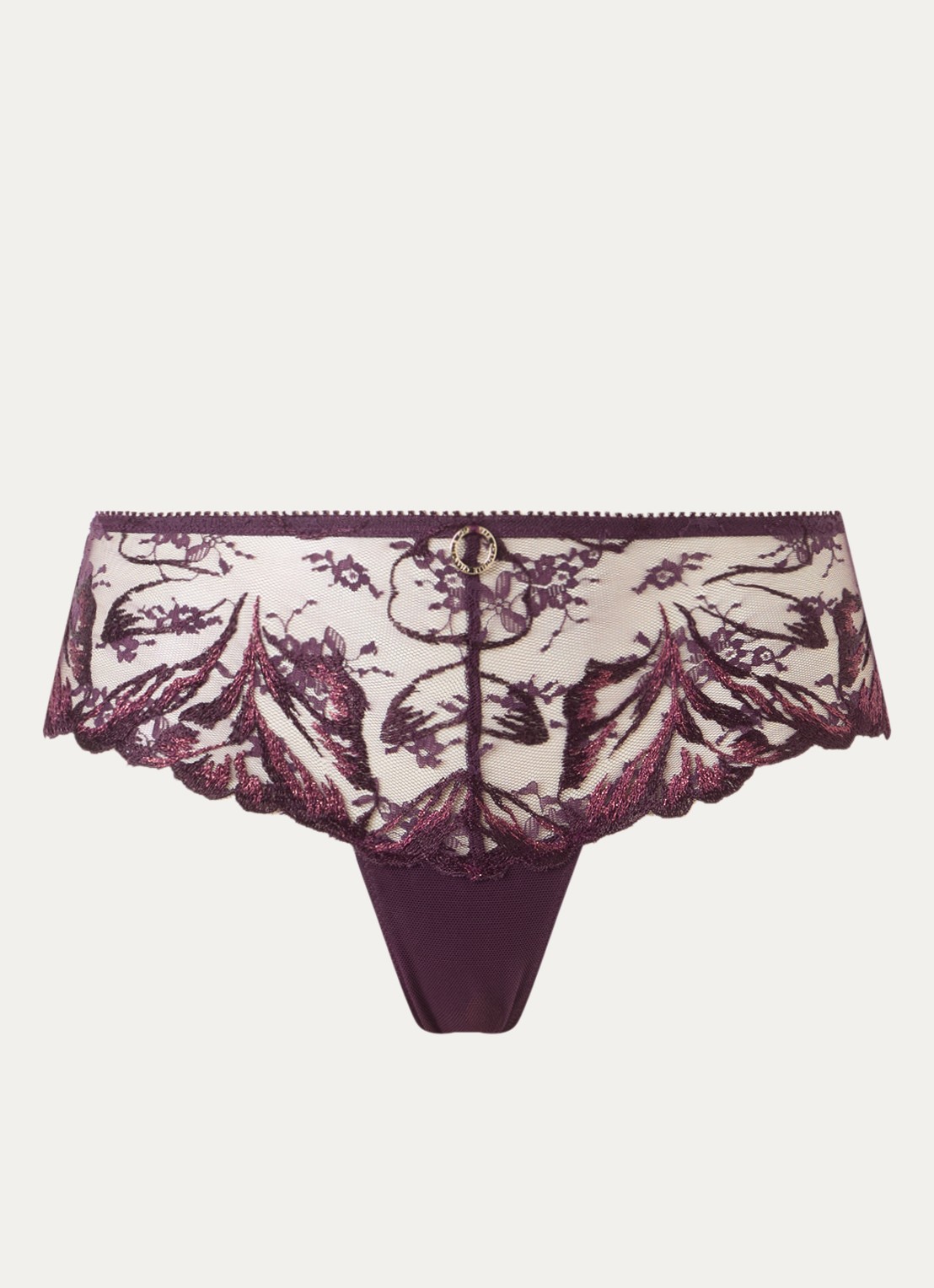 Chantelle Li On slip van kant - voorkant aubergine