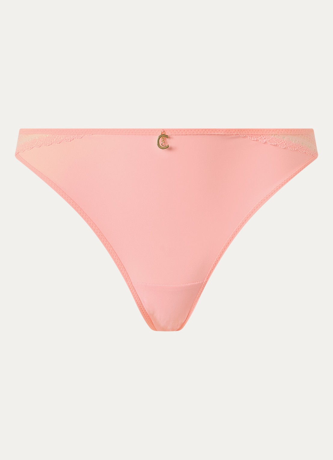 Chantelle Li tanga met kant - voorkant 4 zalmroze