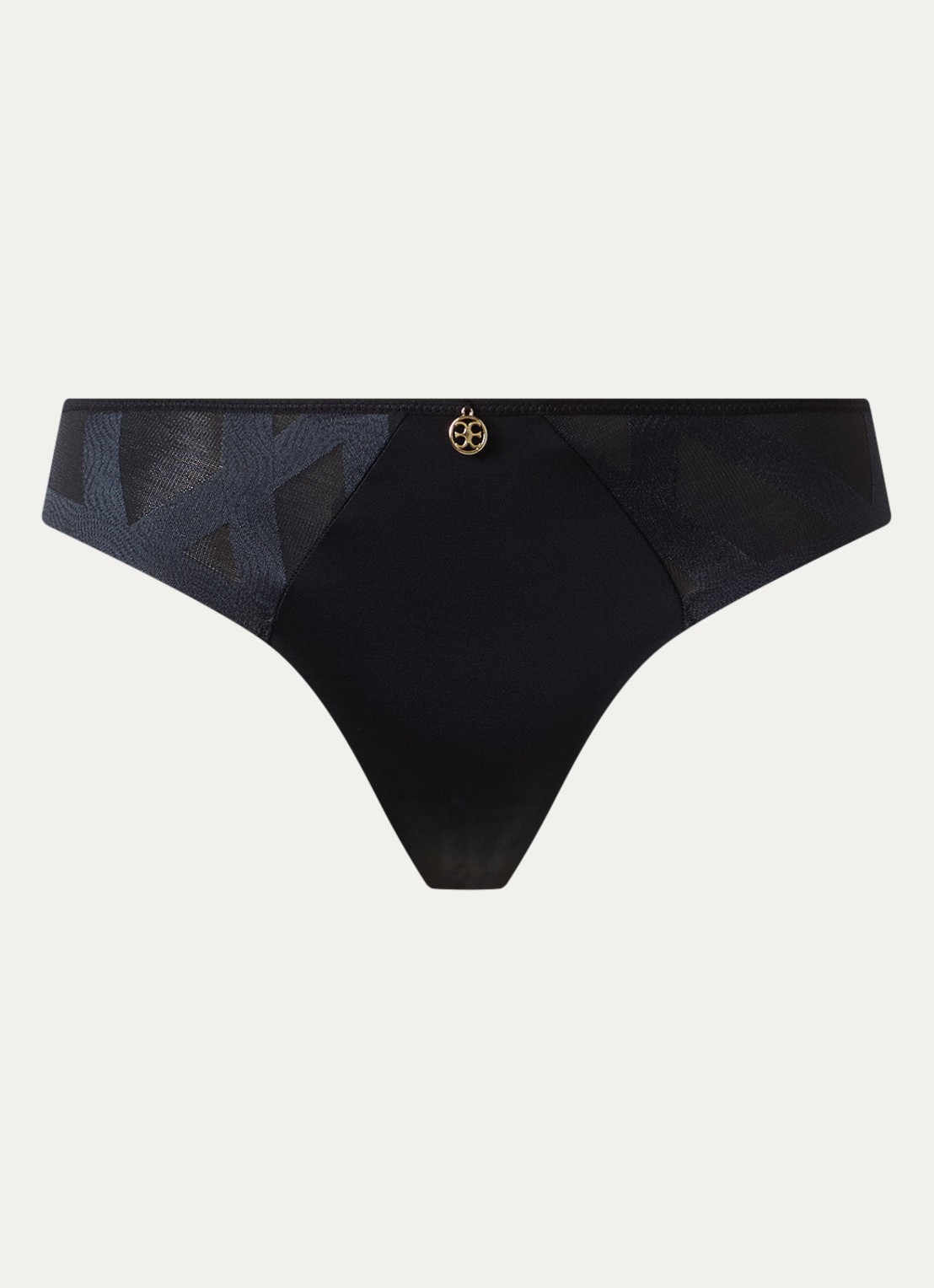 Chantelle Li tanga van mesh - voorkant 2 zwart