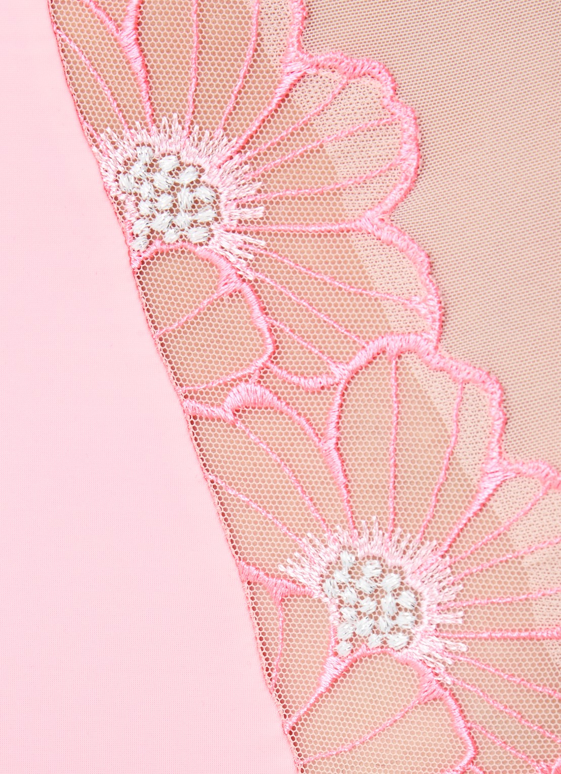 Chantelle Lush high waist slip van mesh met bloemborduring - detail 6 lichtroze