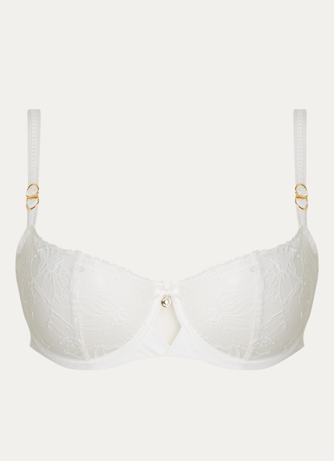 Chantelle Orchids balconette bh van kant - voorkant wit