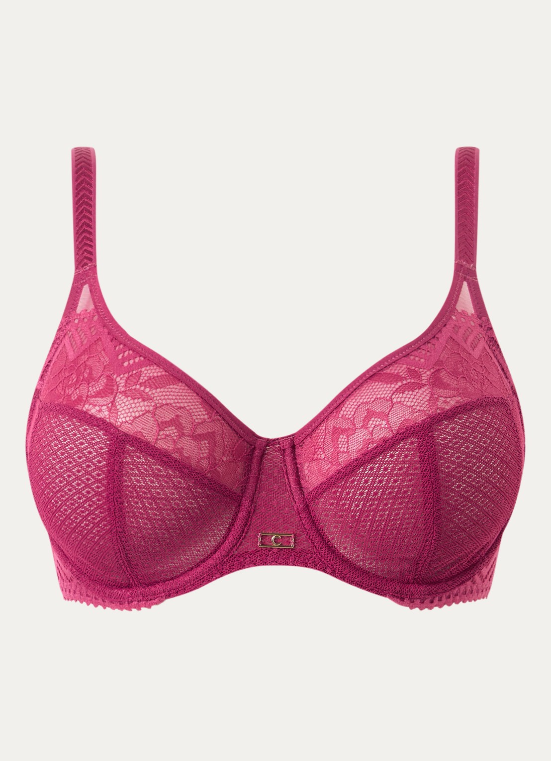 Chantelle Origins beugel bh van kant - voorkant fuchsia