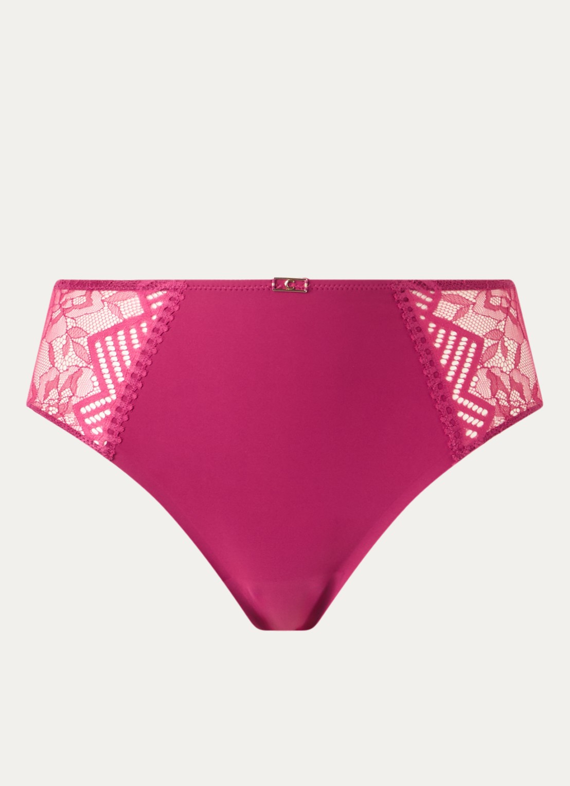 Chantelle Origins high waisted naadloze slip met kant - voorkant fuchsia