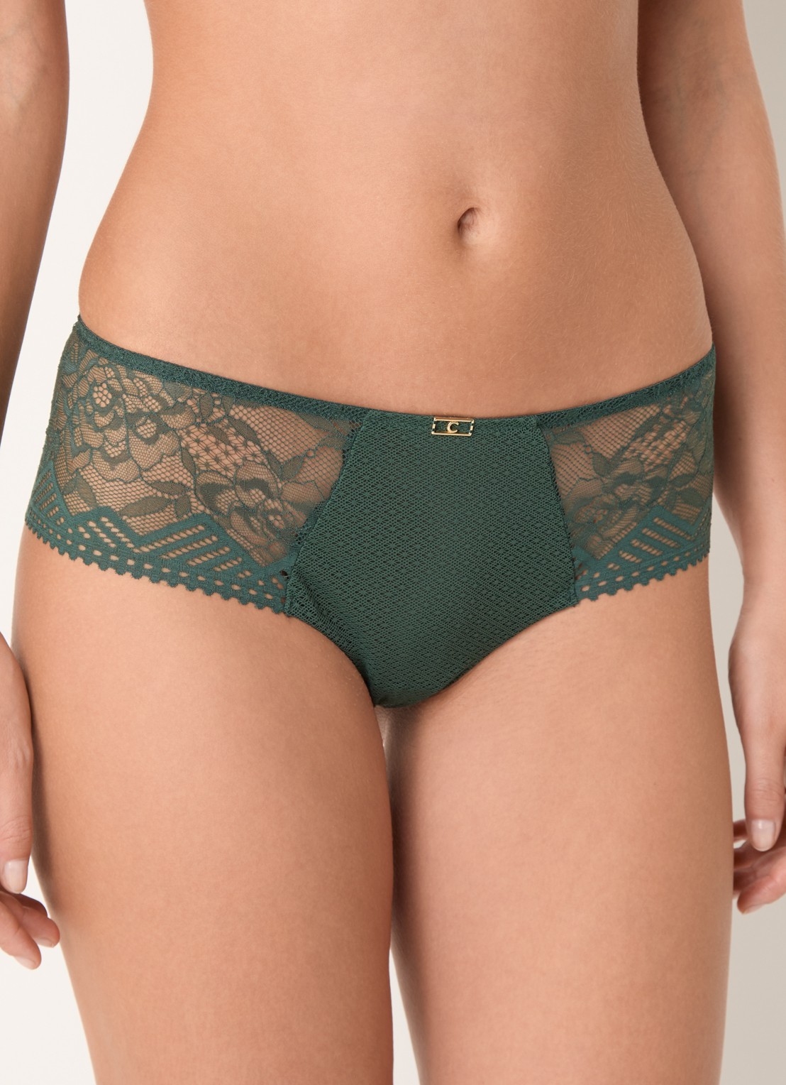 Chantelle Origins hipster van kant - detail donkergroen
