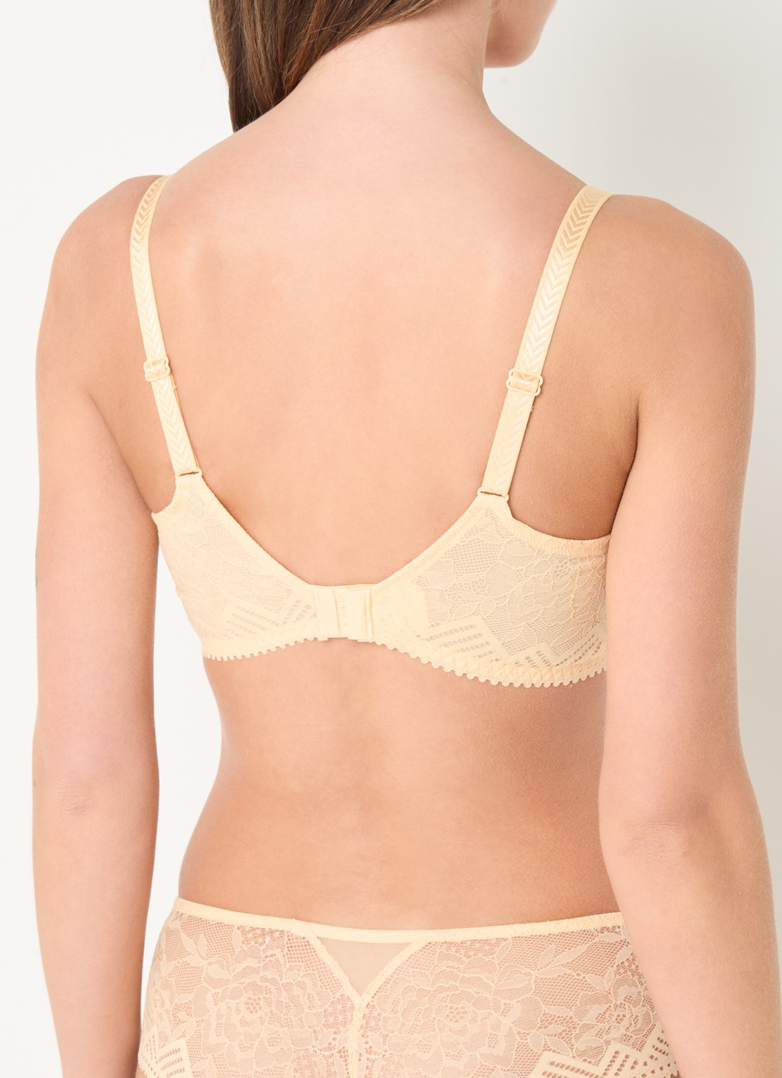 Chantelle Origins voorgevormde T-shirt bh met kant - achterkant 5 geel