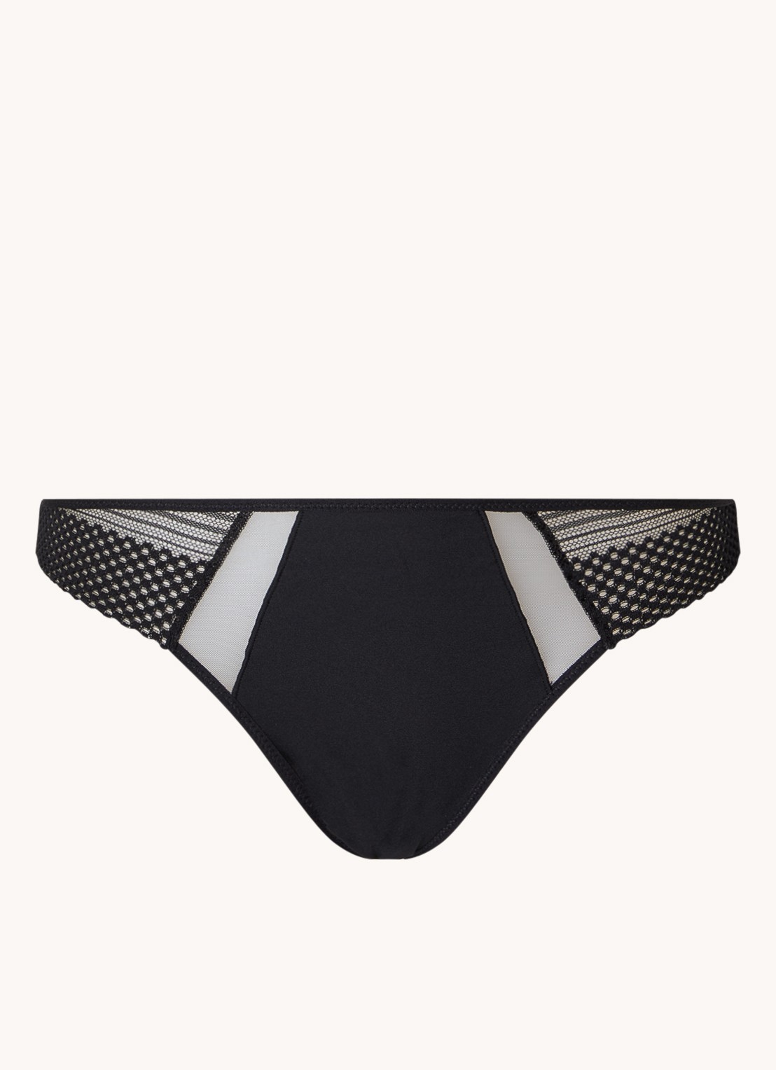 Chantelle Play tanga met kant - voorkant 3 zwart