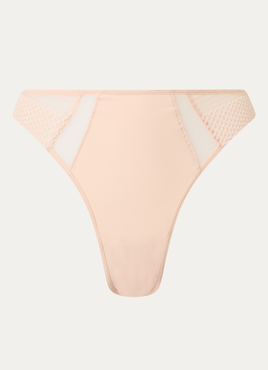 Chantelle Play tanga met kant - voorkant 4 beige