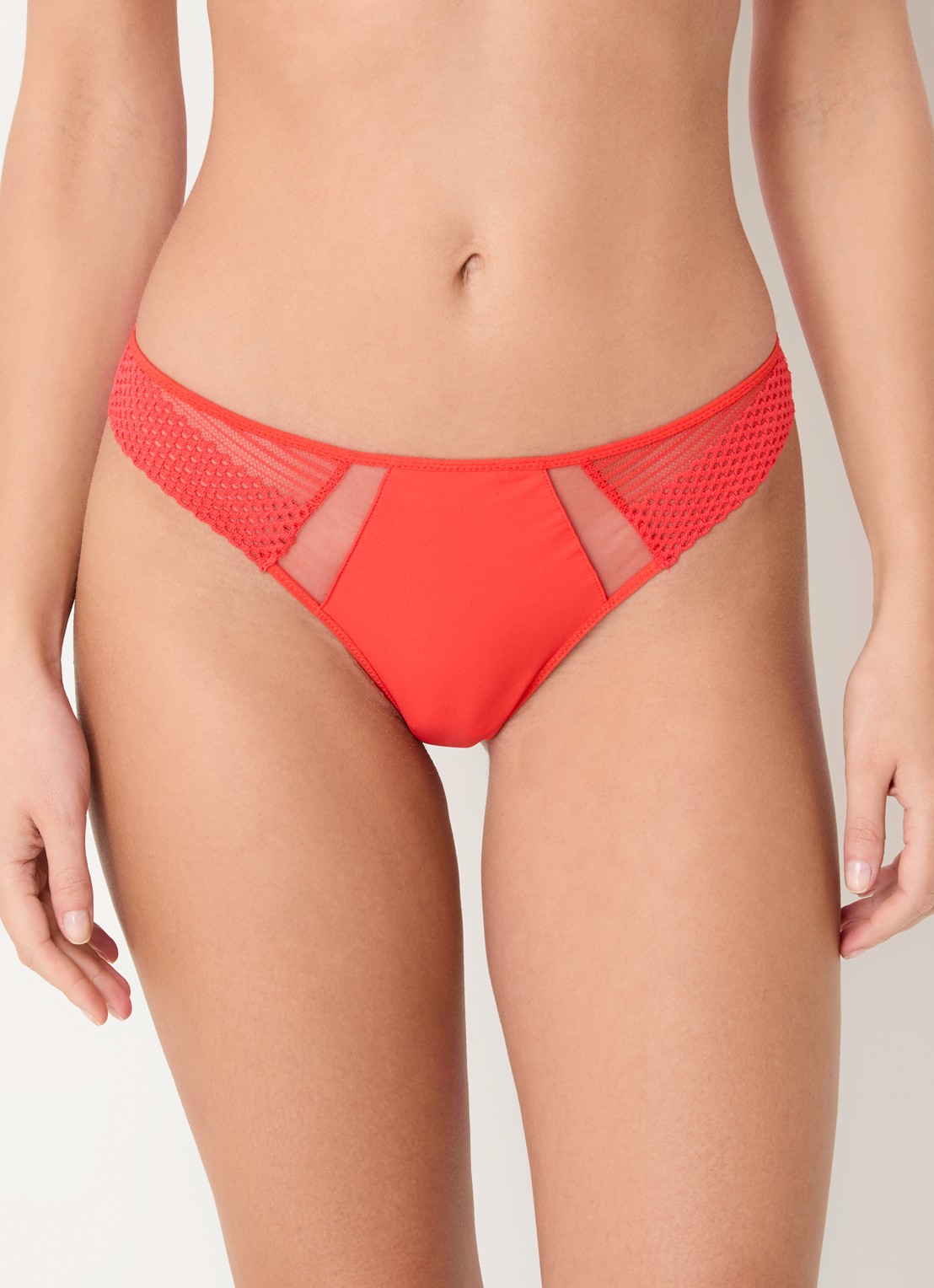 Chantelle Play tanga met kant - voorkant 2 rood