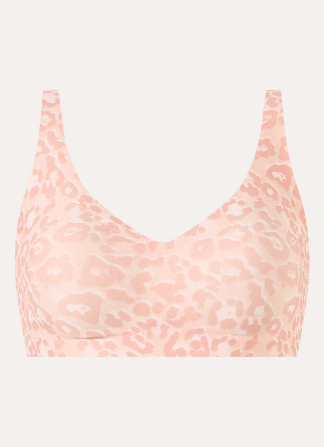 Chantelle Power voorgevormde bralette met panterprint  - voorkant abrikoos
