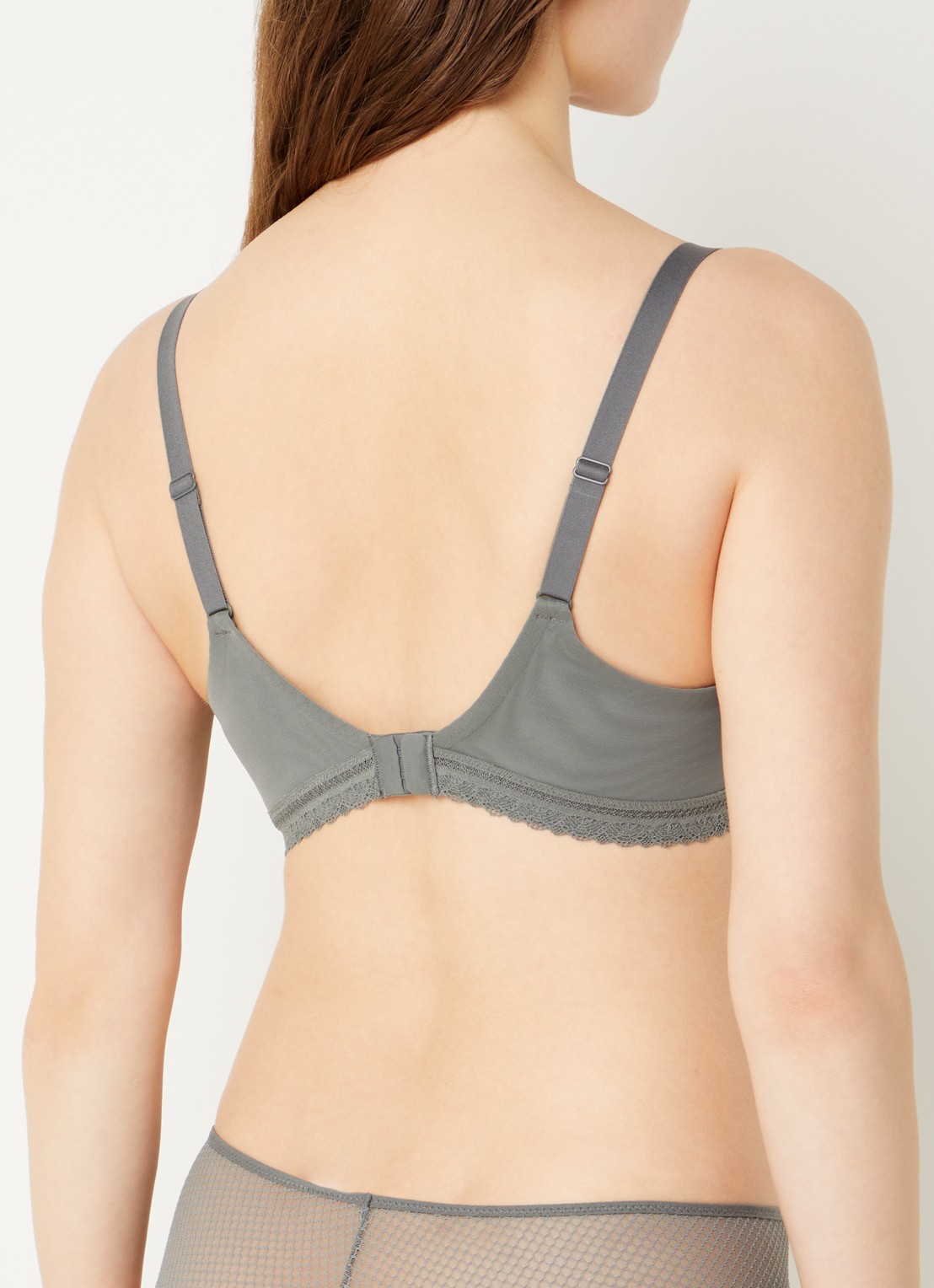 Chantelle Romance beugel bh met overlay van kant - achterkant olijfgroen