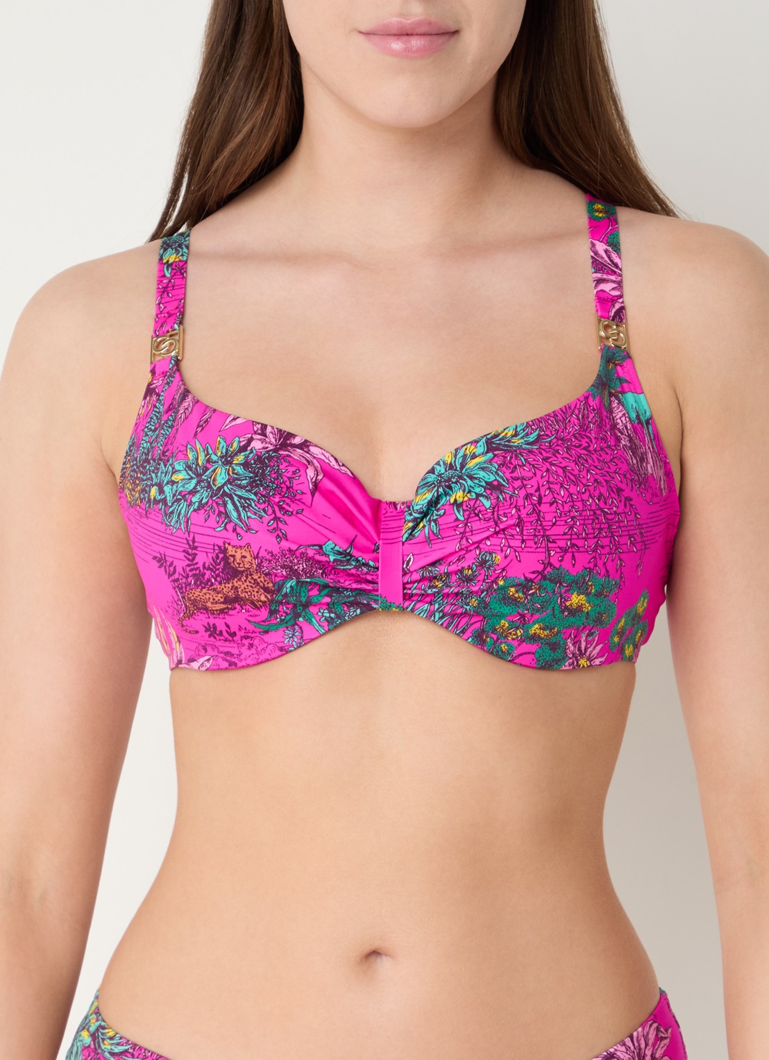 Chantelle Sauvage bikinitop met beugel - detail donkerroze