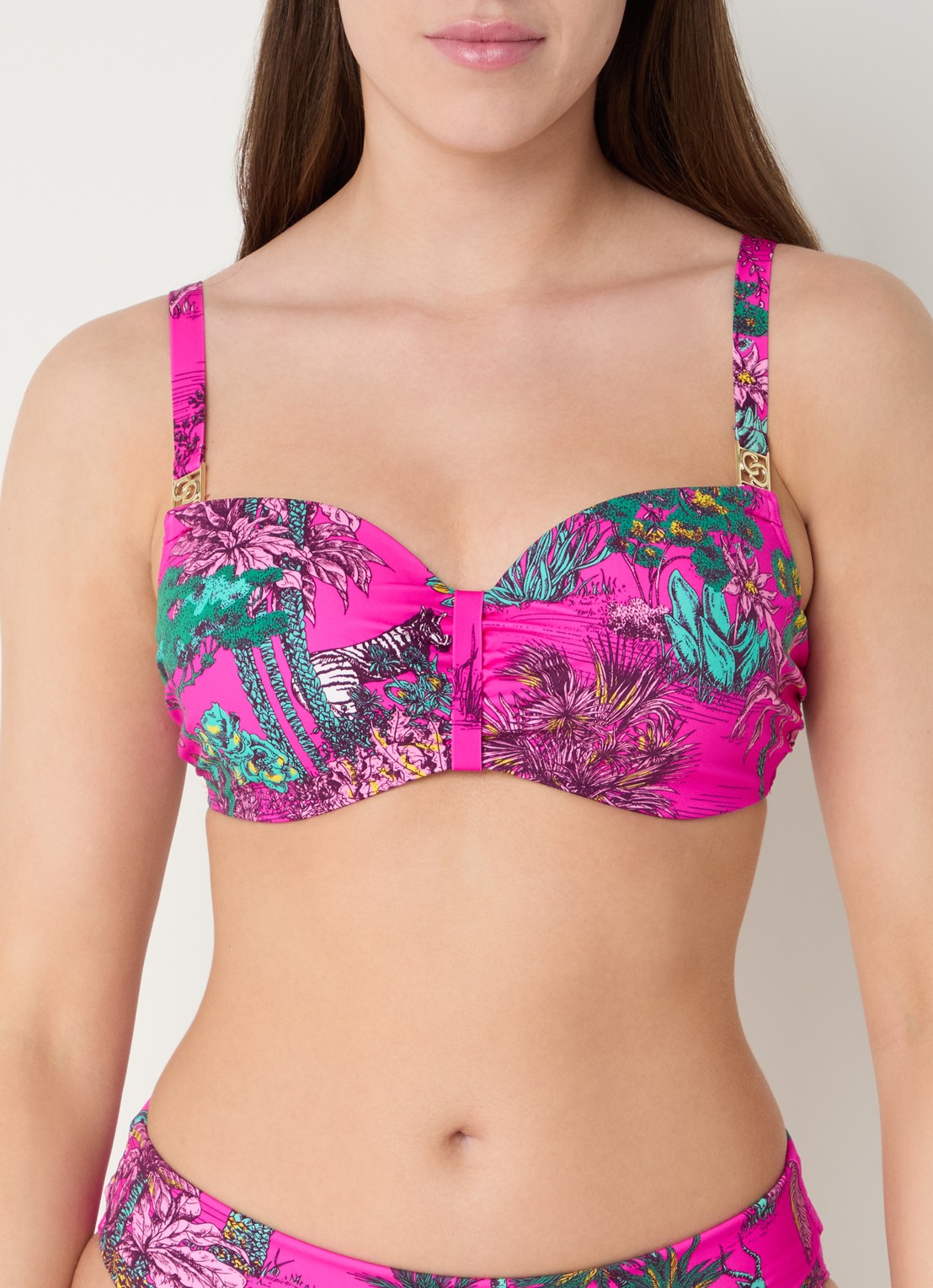 Chantelle Sauvage voorgevormde bikinitop met beugel - detail donkerroze