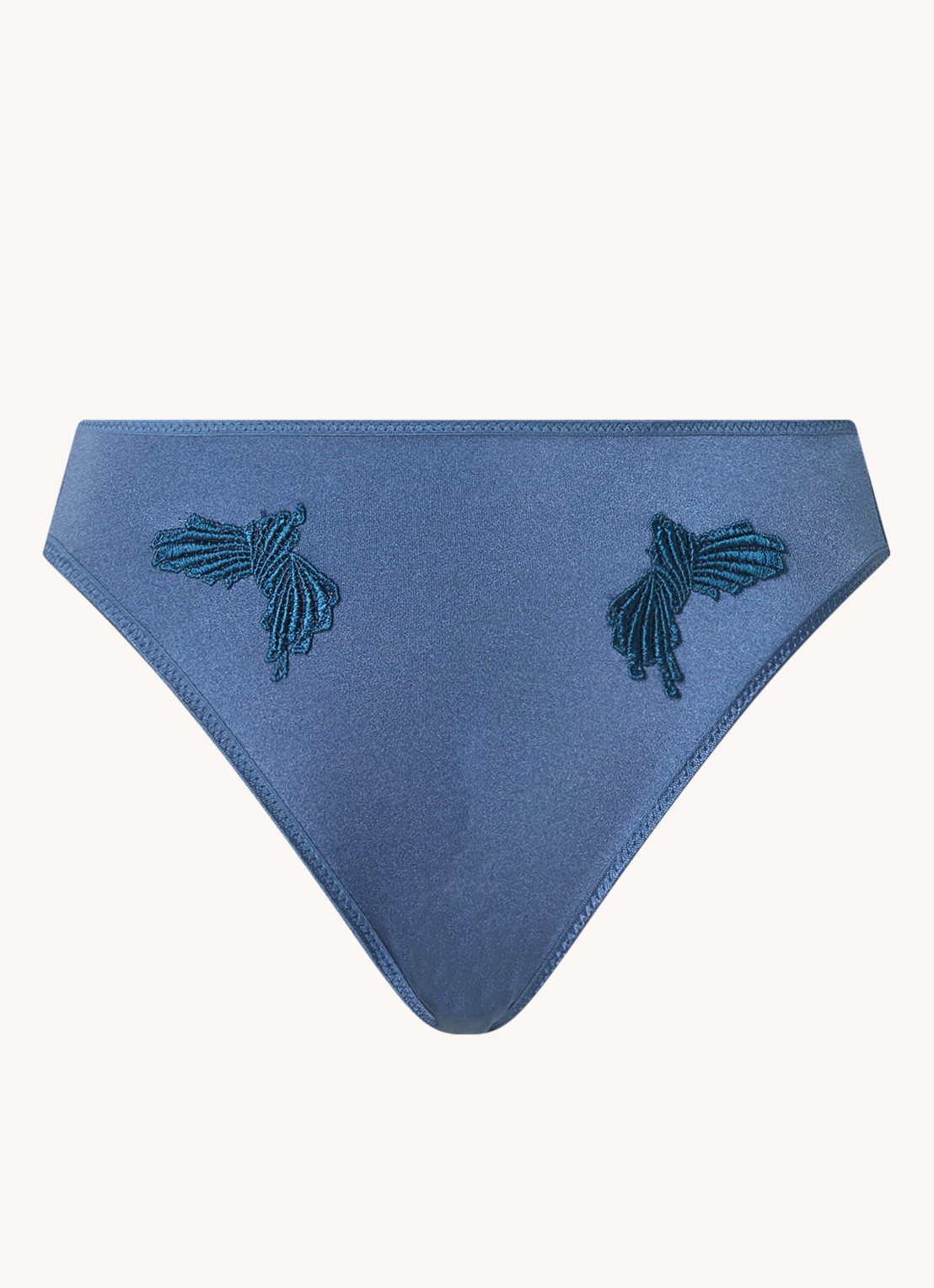 Chantelle Slip met borduring - voorkant 3 blauw