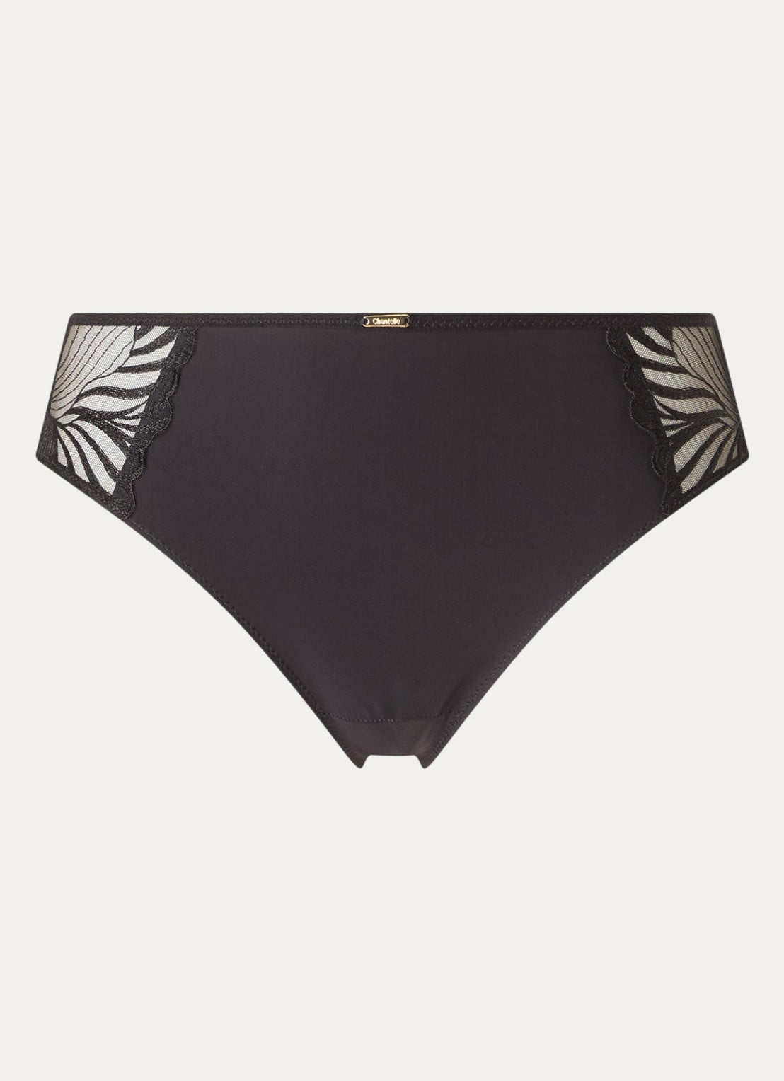 Chantelle Slip met borduring - voorkant 4 zwart