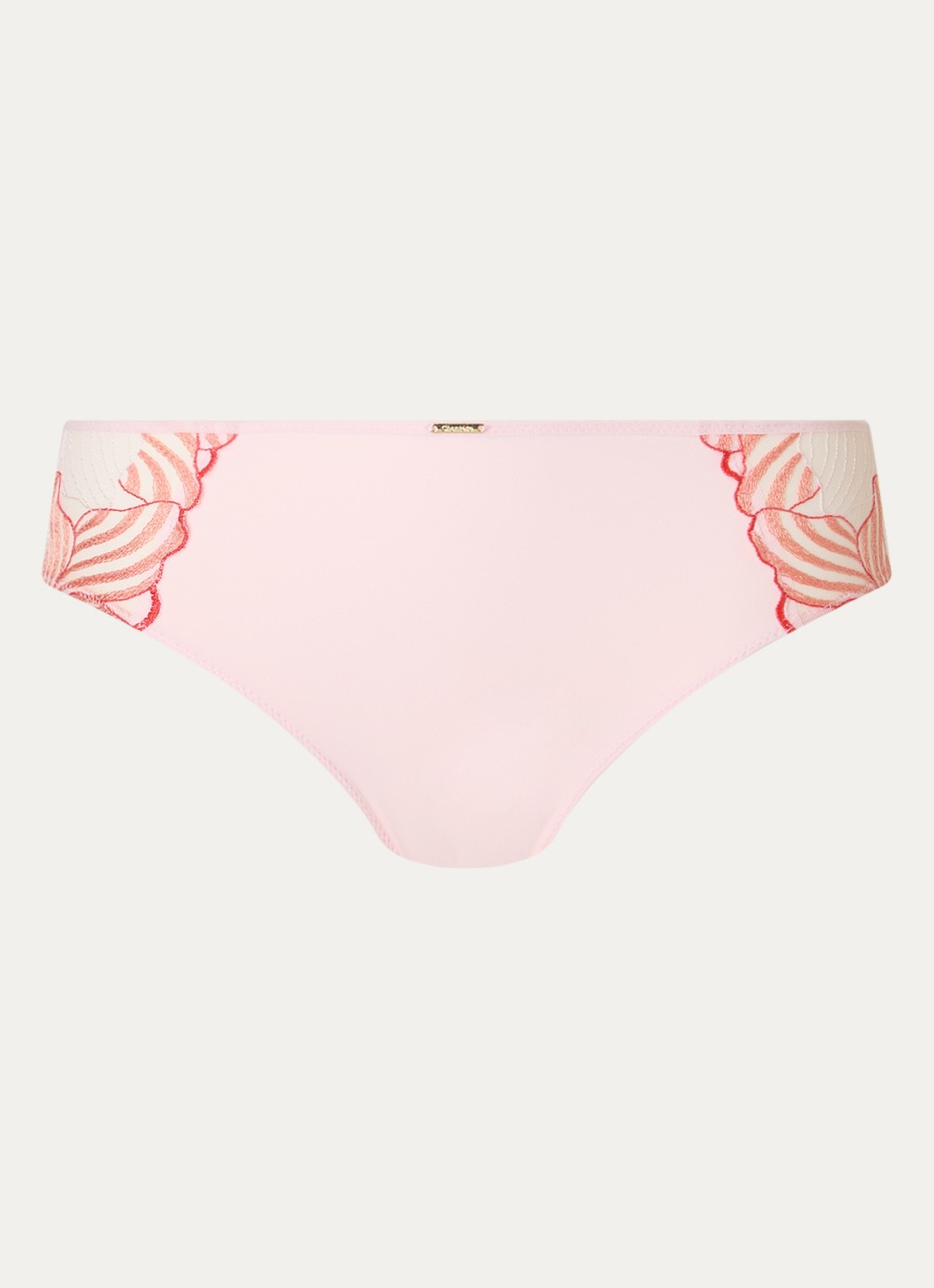 Chantelle Slip met borduring - voorkant 2 lichtroze
